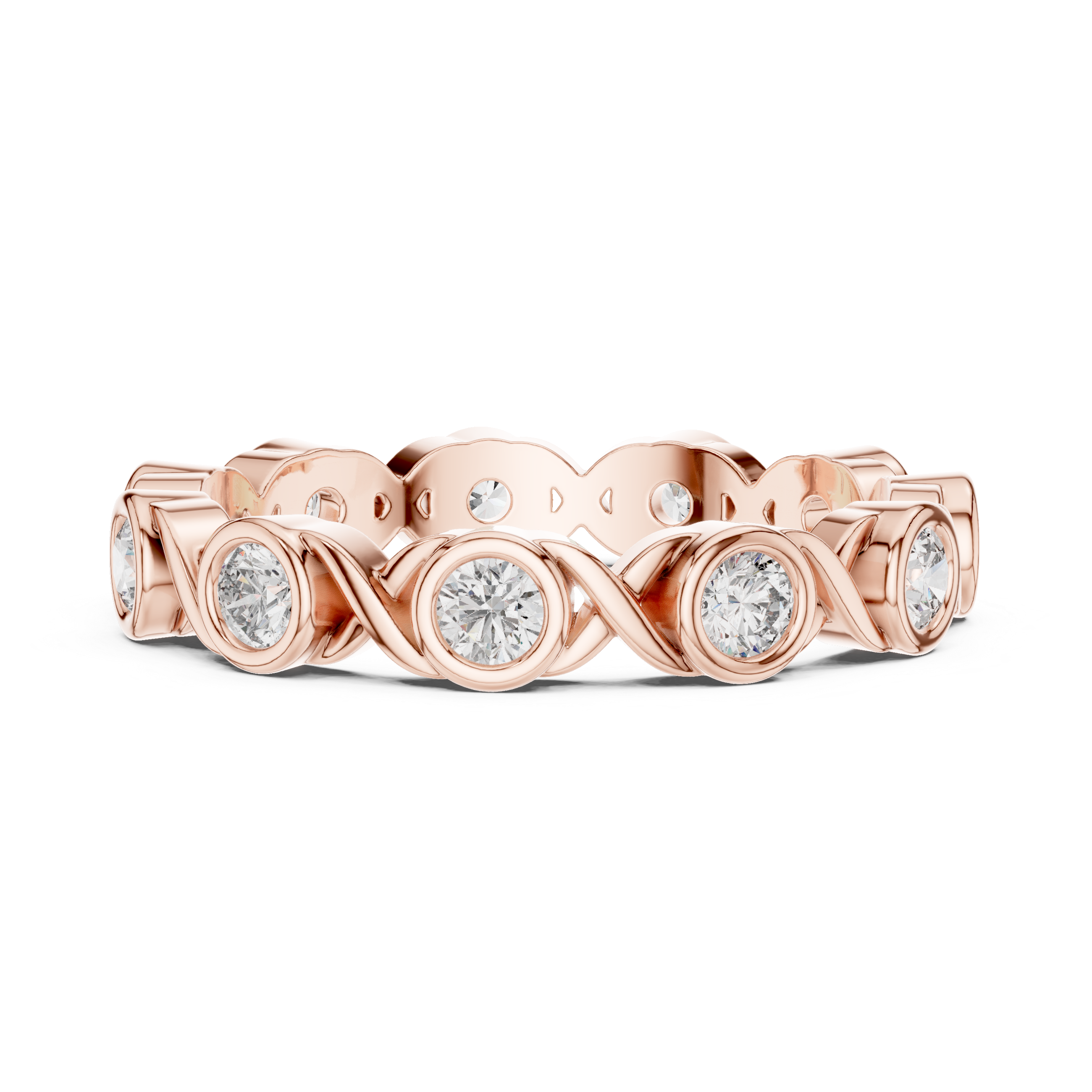 Halo Orbit Bezel Set Diamond Eternity Band