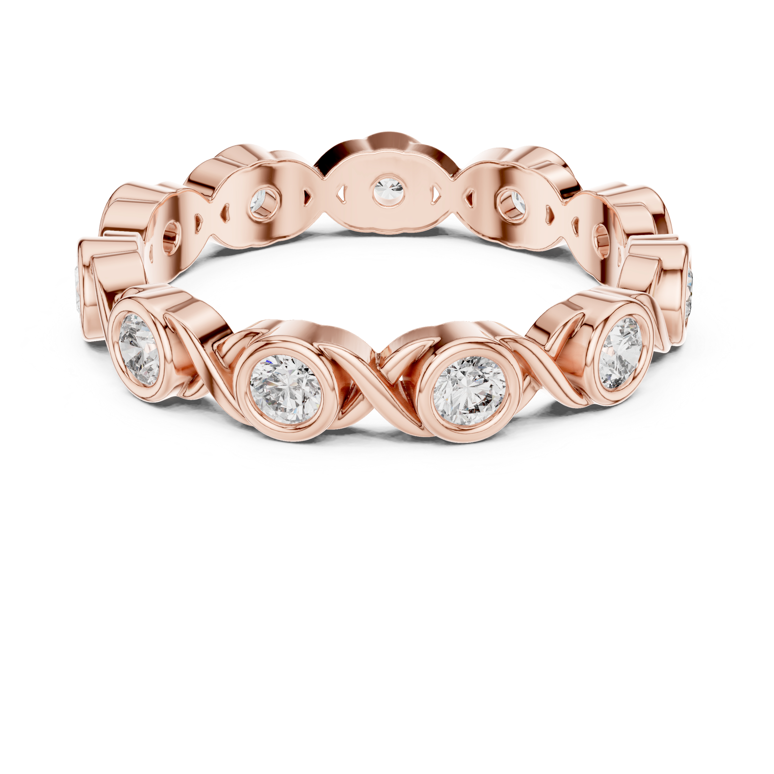 Halo Orbit Bezel Set Diamond Eternity Band