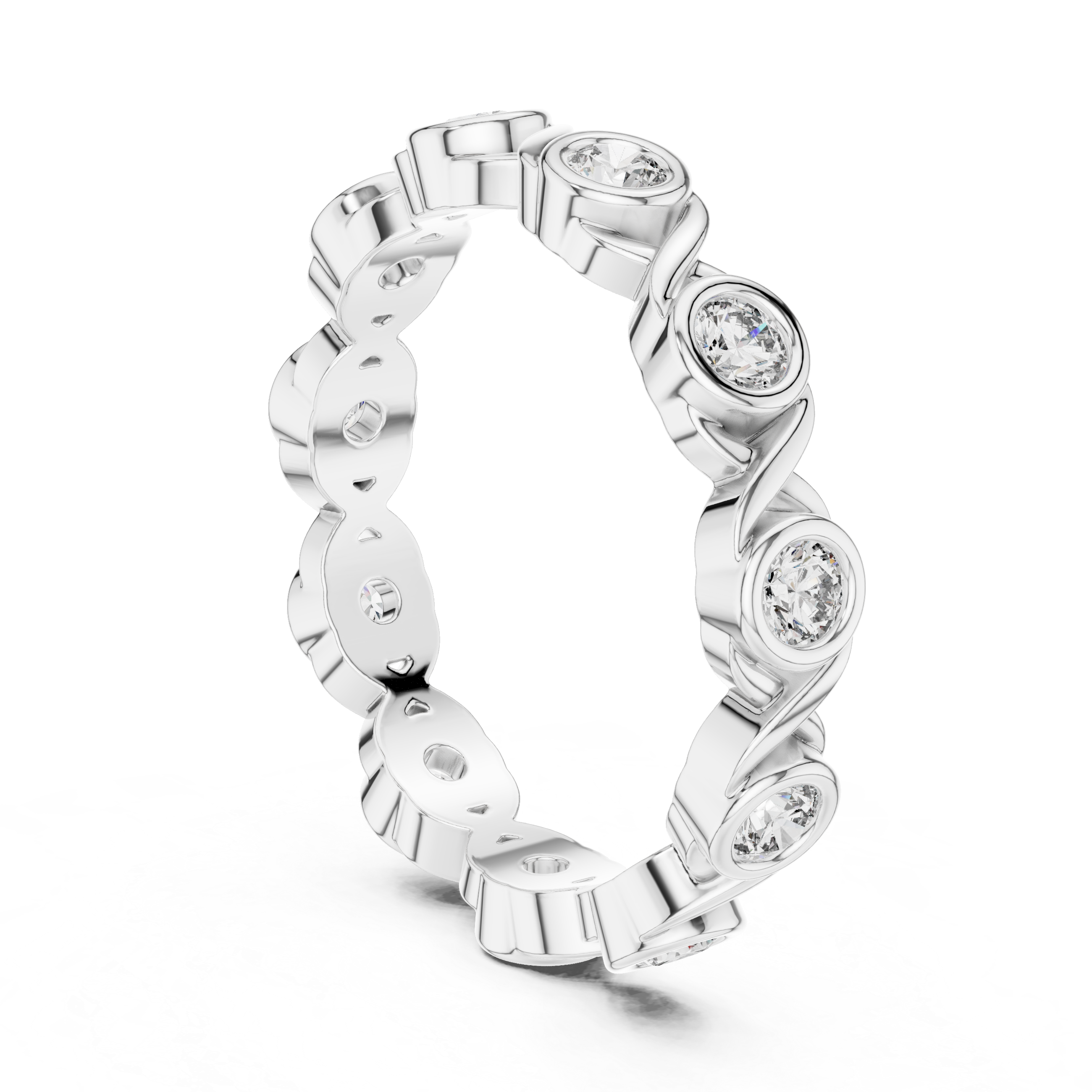 Halo Orbit Bezel Set Diamond Eternity Band