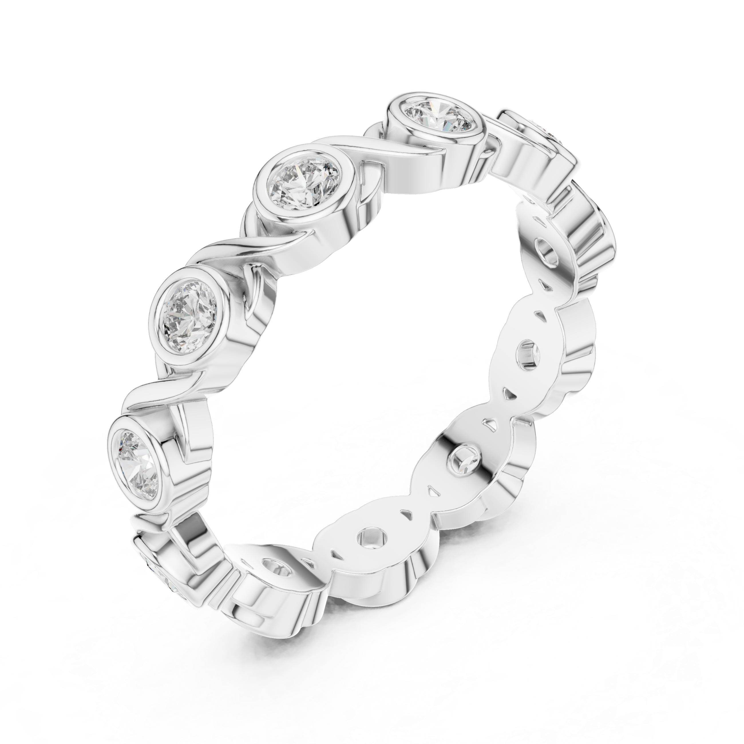 Halo Orbit Bezel Set Diamond Eternity Band