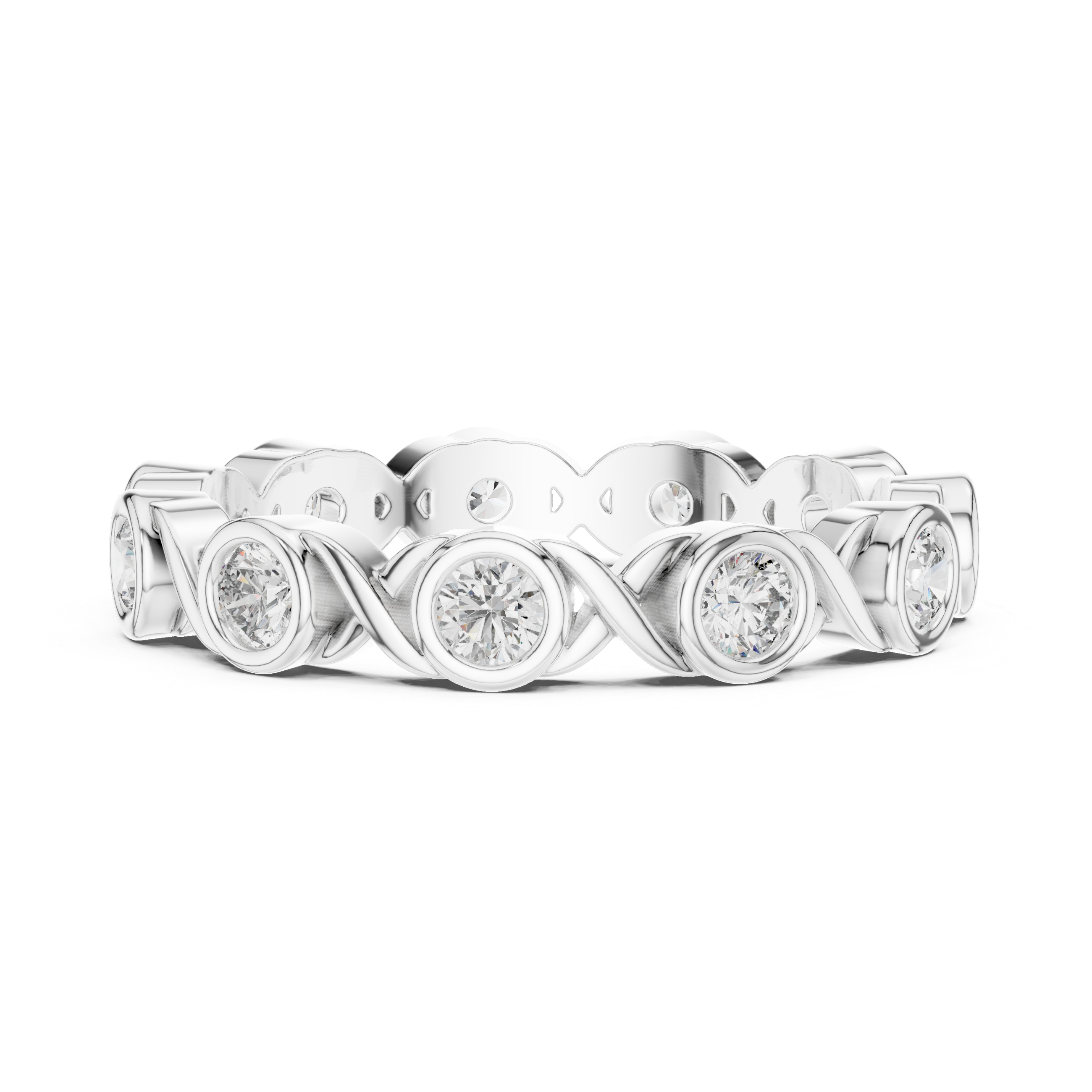 Halo Orbit Bezel Set Diamond Eternity Band