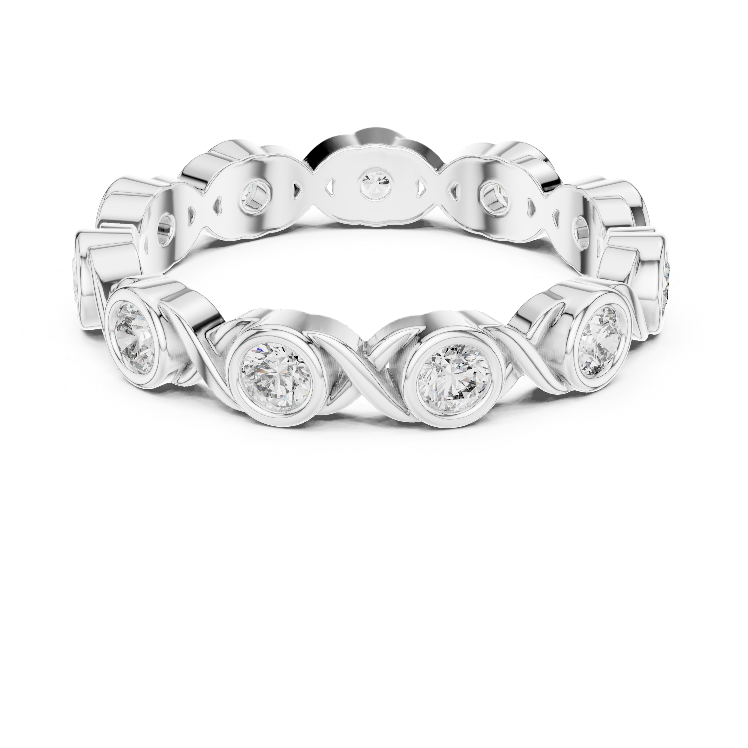 Halo Orbit Bezel Set Diamond Eternity Band