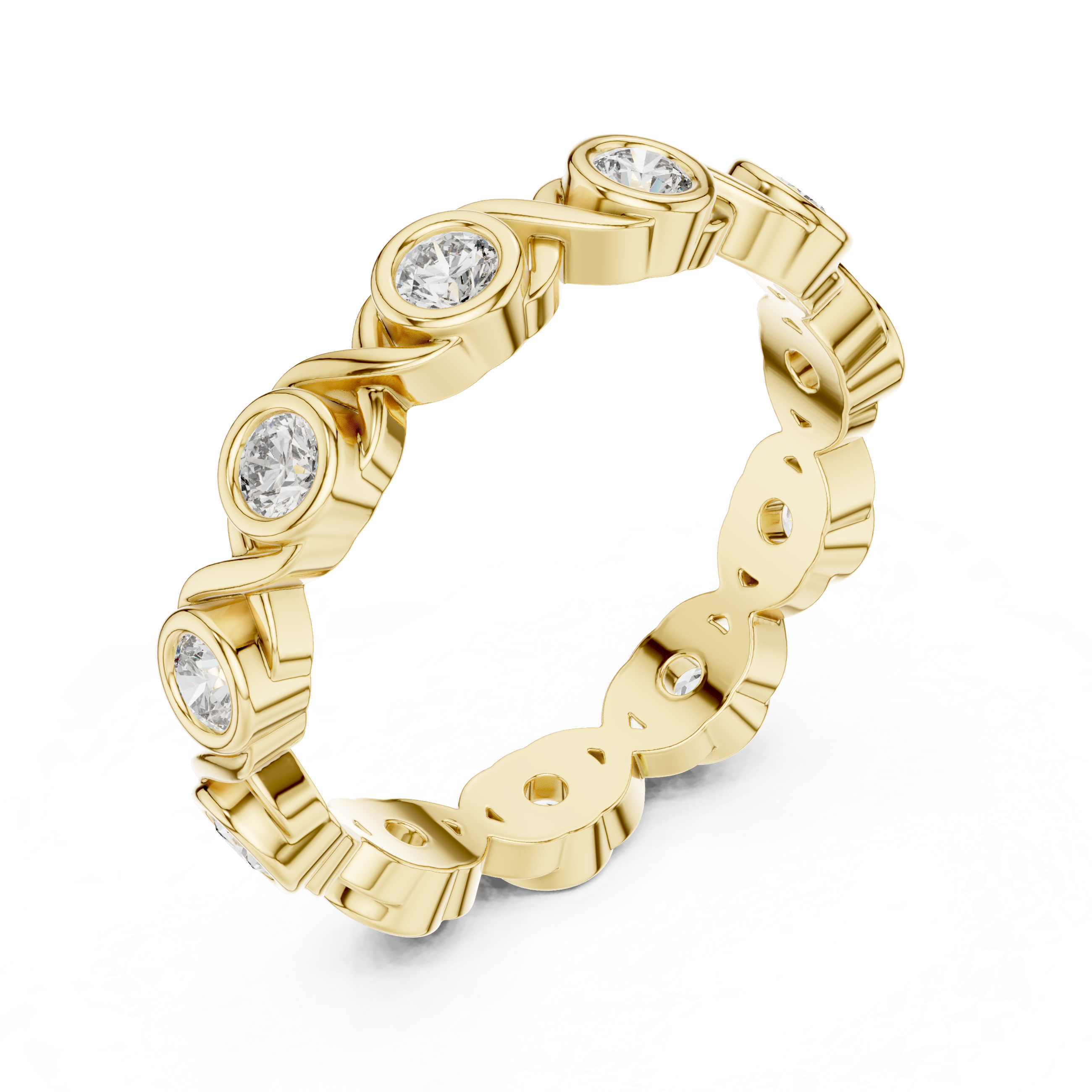 Halo Orbit Bezel Set Diamond Eternity Band