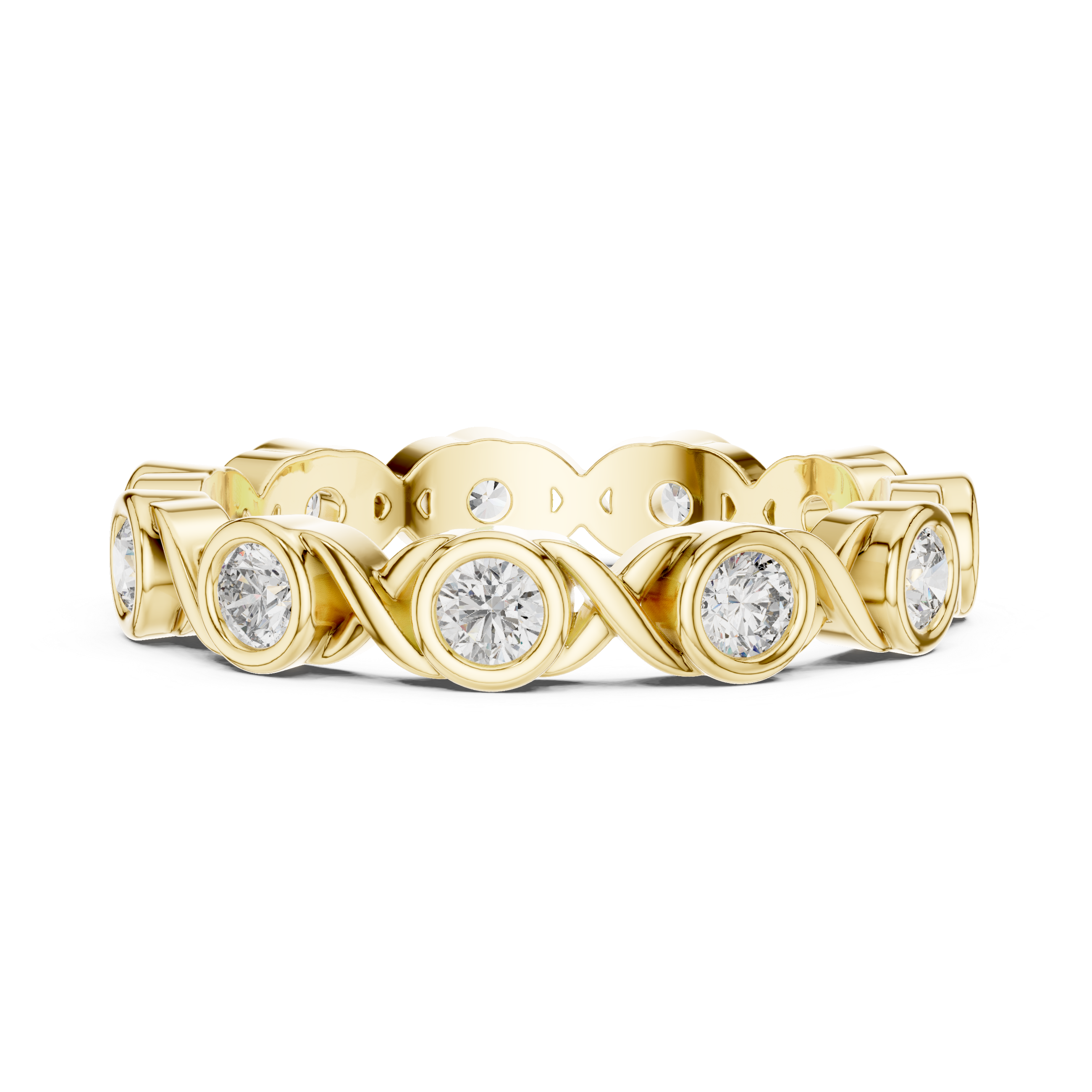 Halo Orbit Bezel Set Diamond Eternity Band