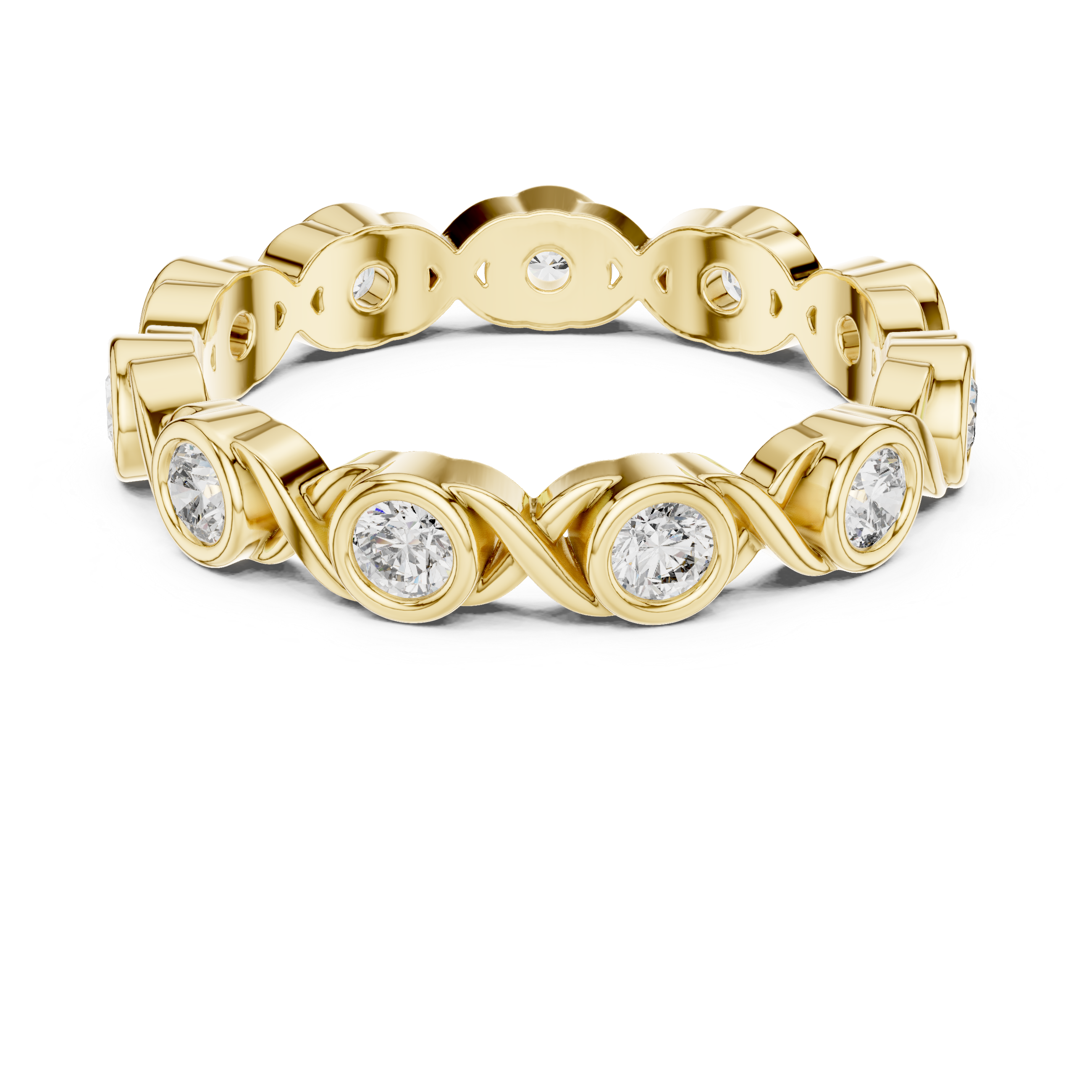 Halo Orbit Bezel Set Diamond Eternity Band