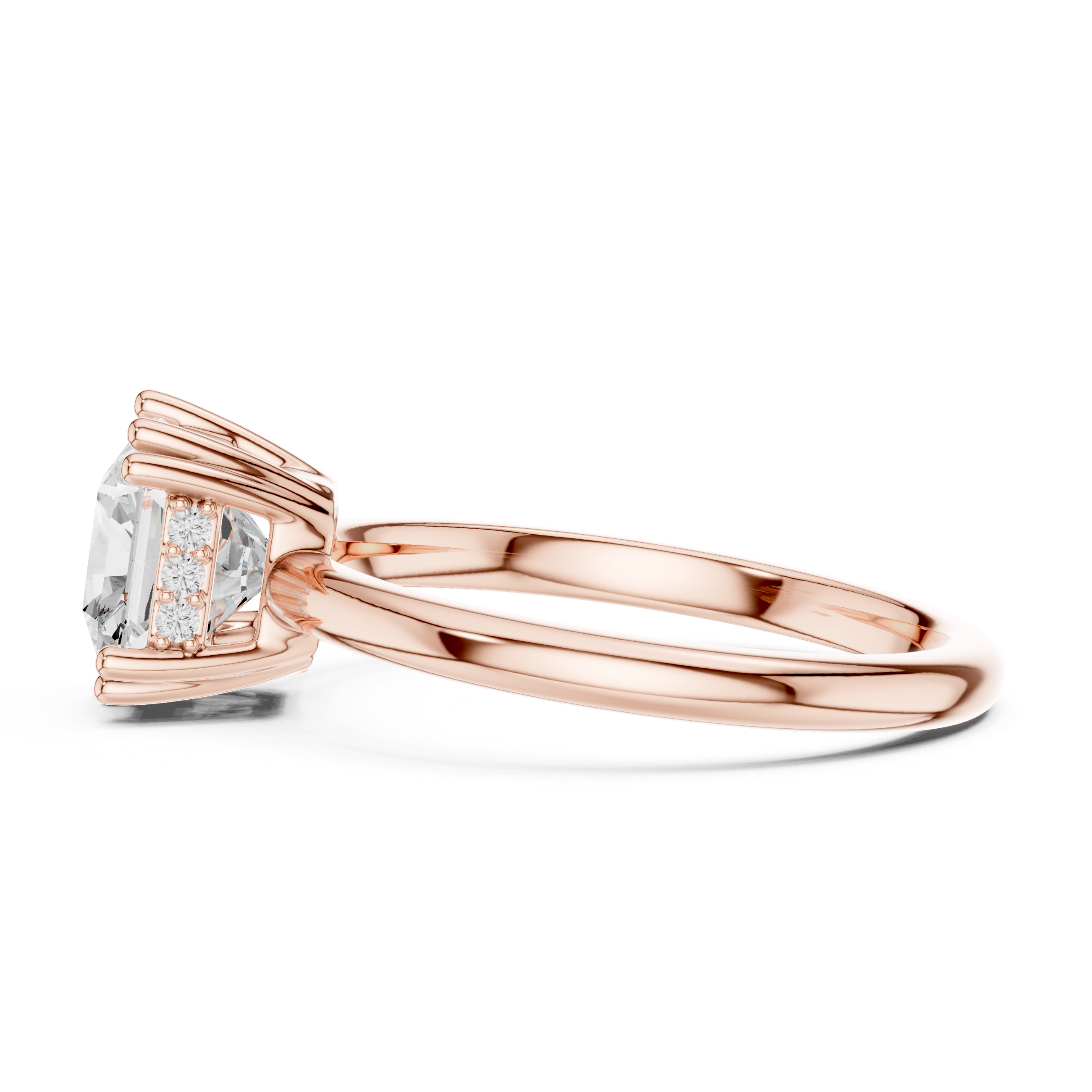 Square Radiant-Cut Diamond Solitaire Engagement Ring