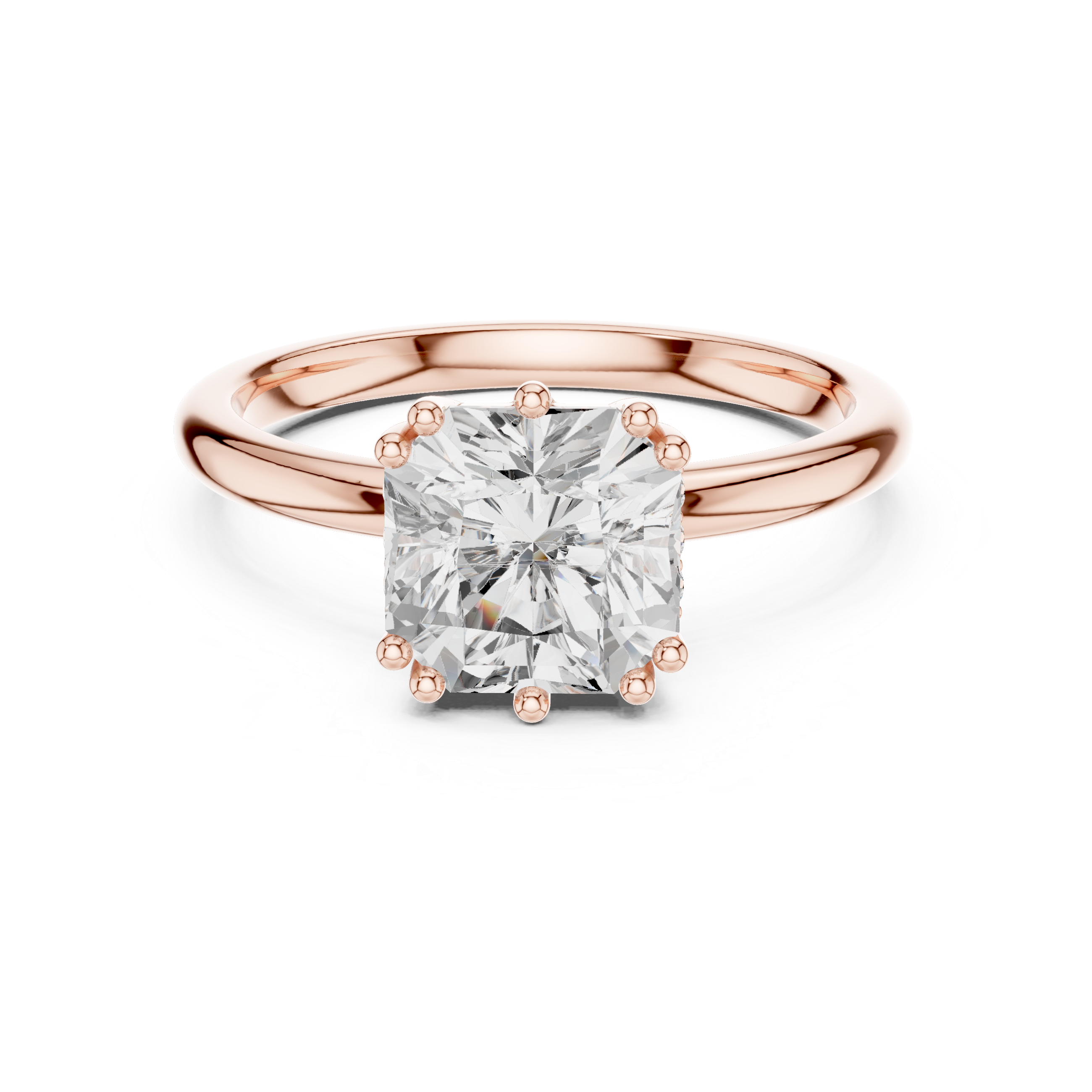 Square Radiant-Cut Diamond Solitaire Engagement Ring