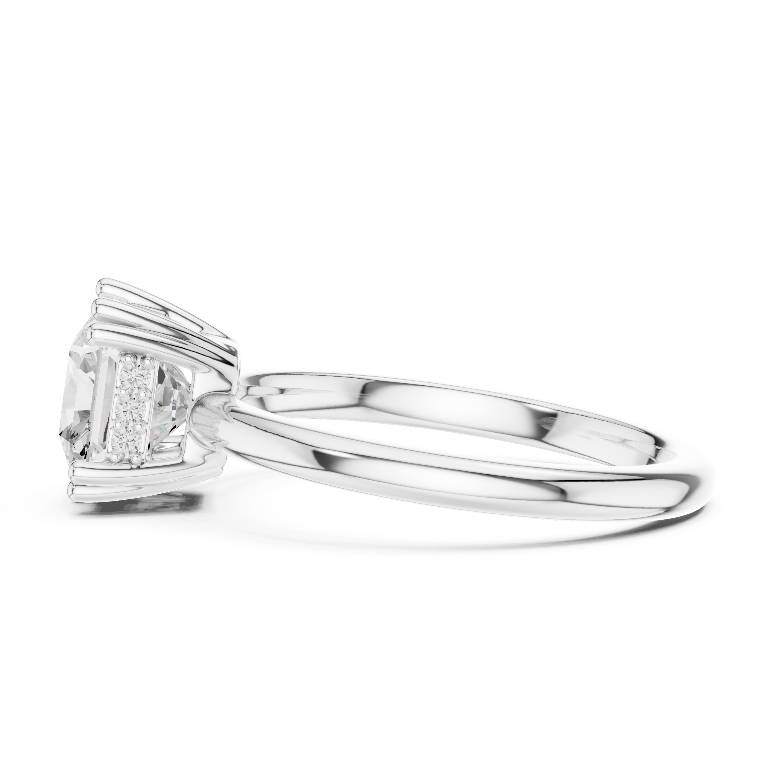 Square Radiant-Cut Diamond Solitaire Engagement Ring