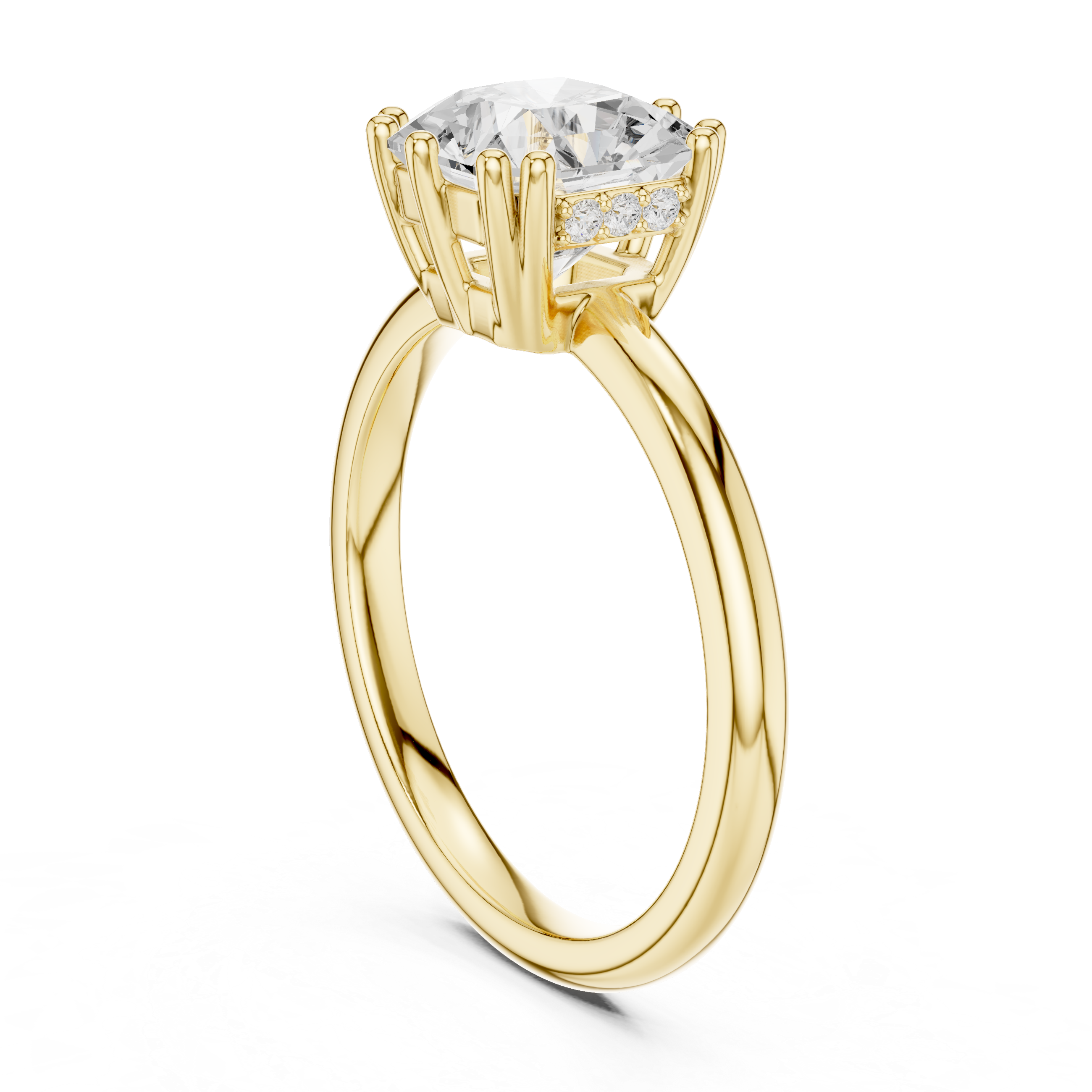 Square Radiant-Cut Diamond Solitaire Engagement Ring