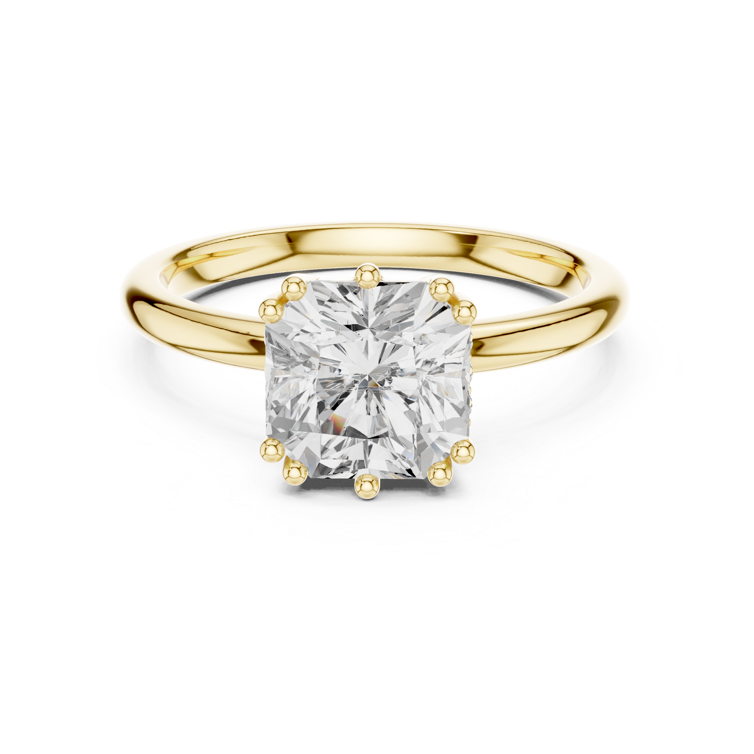 Square Radiant-Cut Diamond Solitaire Engagement Ring