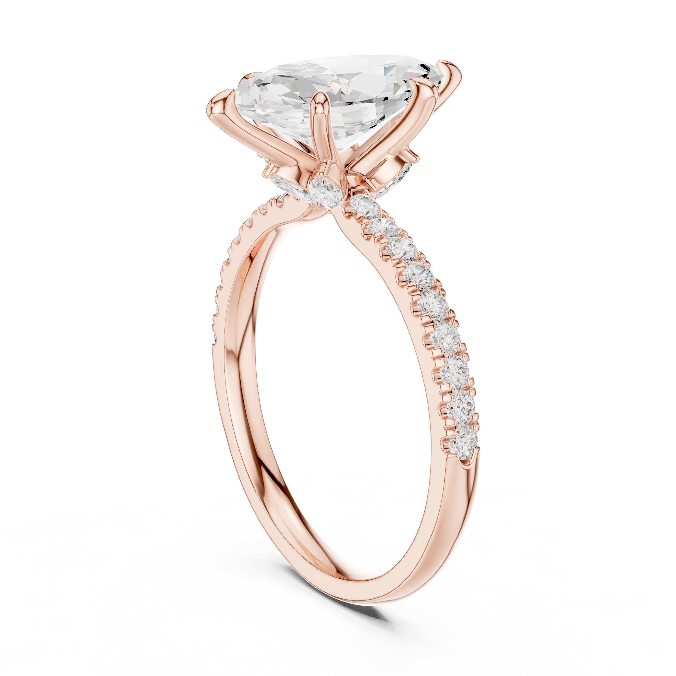 Marquise Majesty Pavé Diamond Engagement Ring