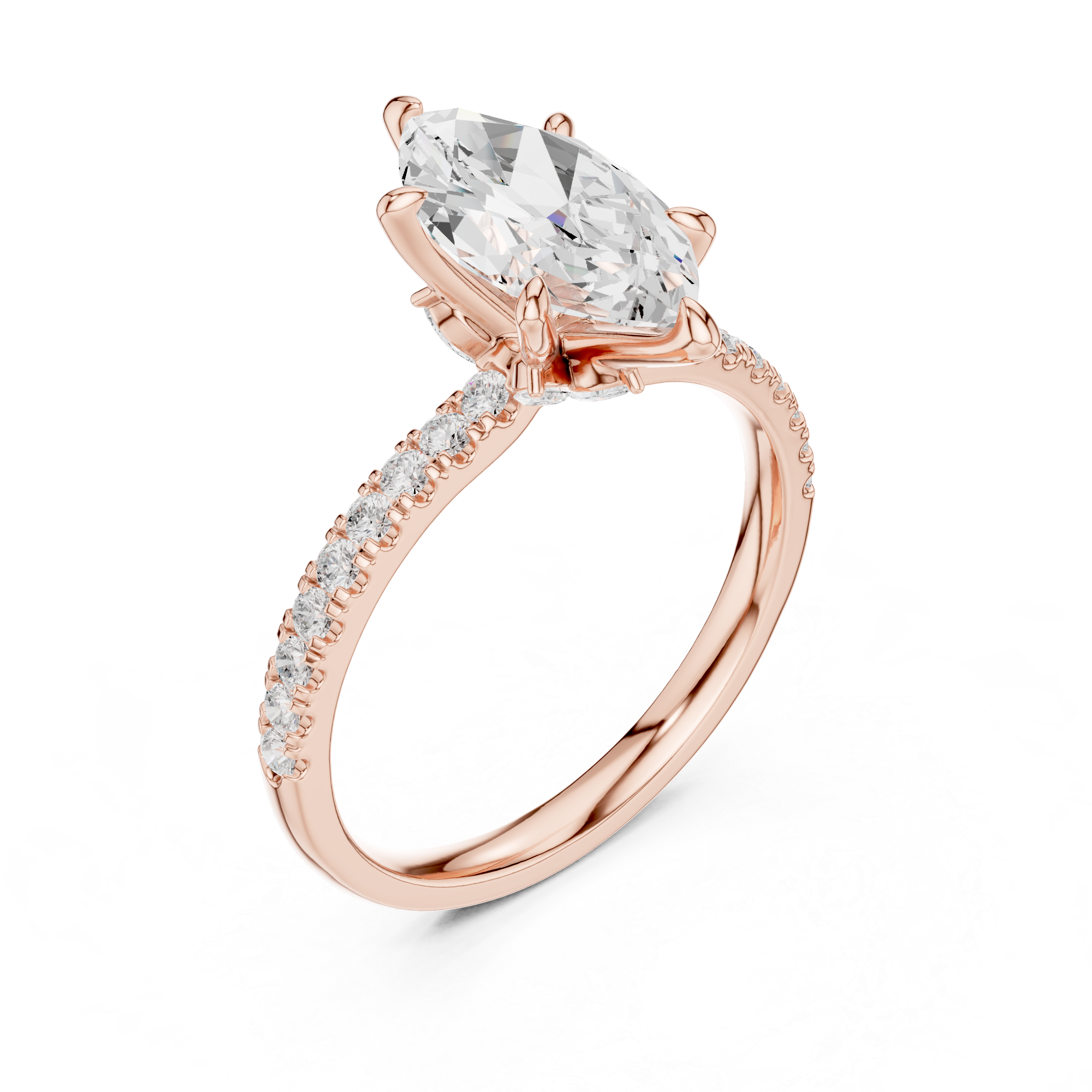 Marquise Majesty Pavé Diamond Engagement Ring