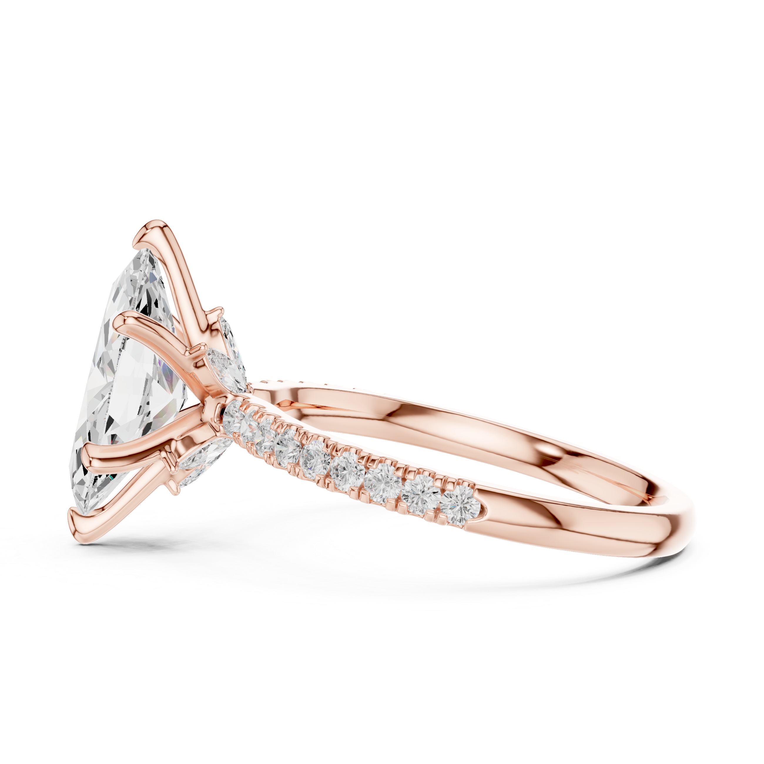 Marquise Majesty Pavé Diamond Engagement Ring
