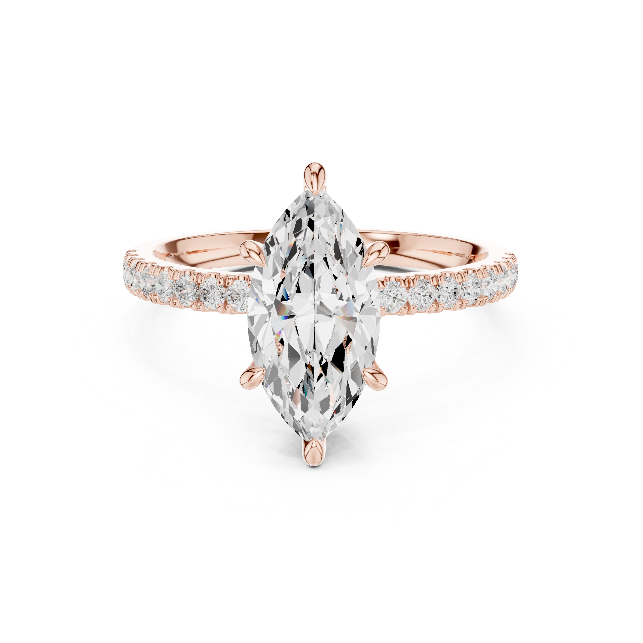 Marquise Majesty Pavé Diamond Engagement Ring