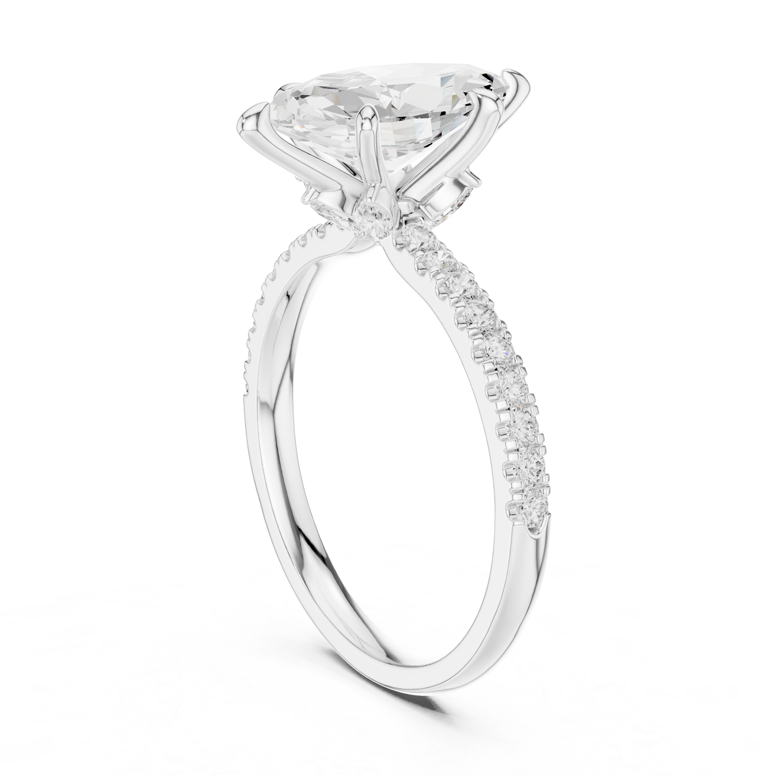 Marquise Majesty Pavé Diamond Engagement Ring