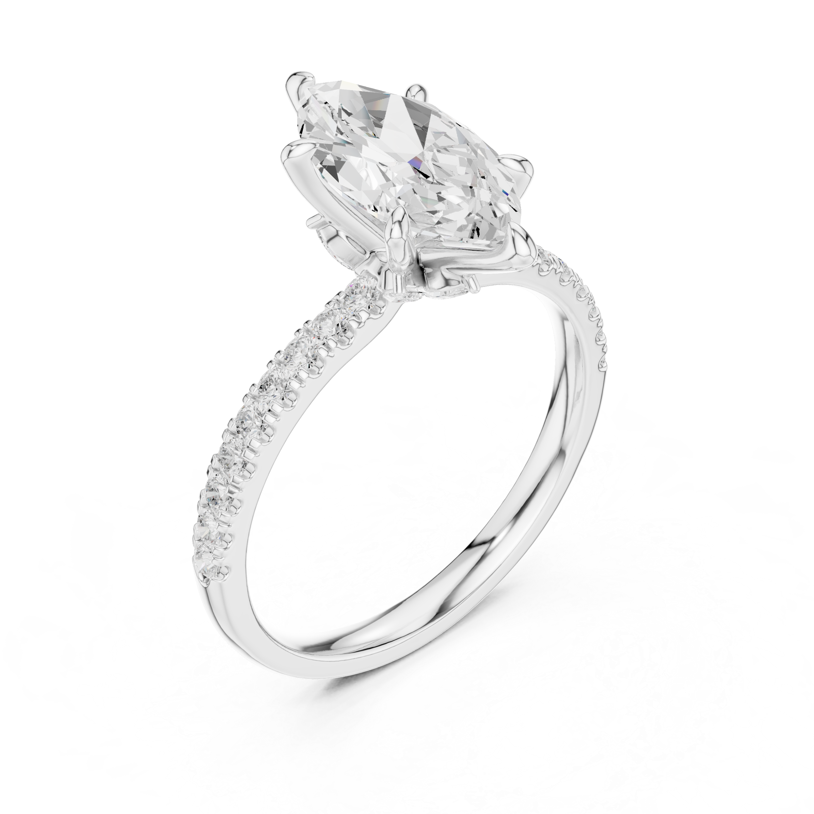 Marquise Majesty Pavé Diamond Engagement Ring