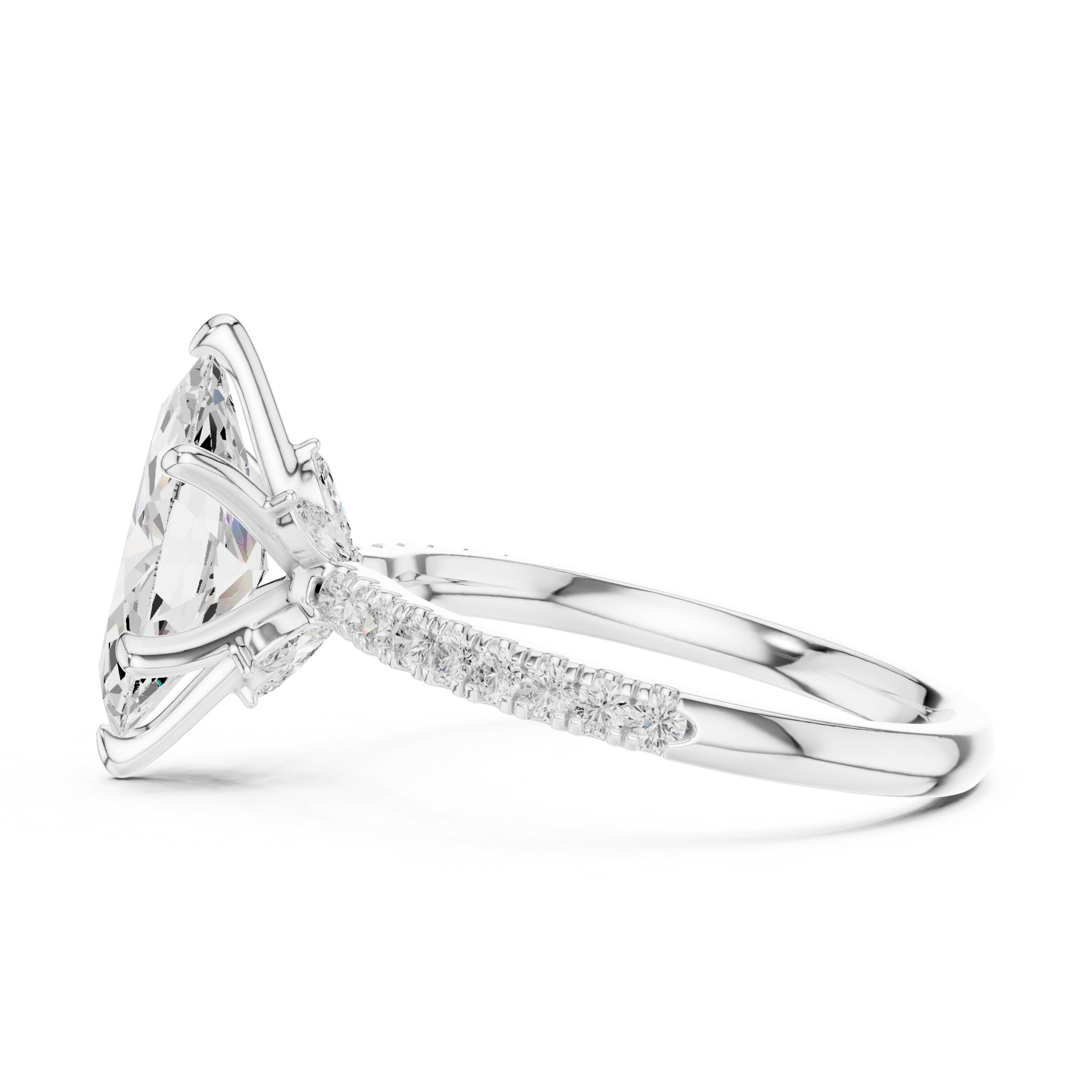 Marquise Majesty Pavé Diamond Engagement Ring