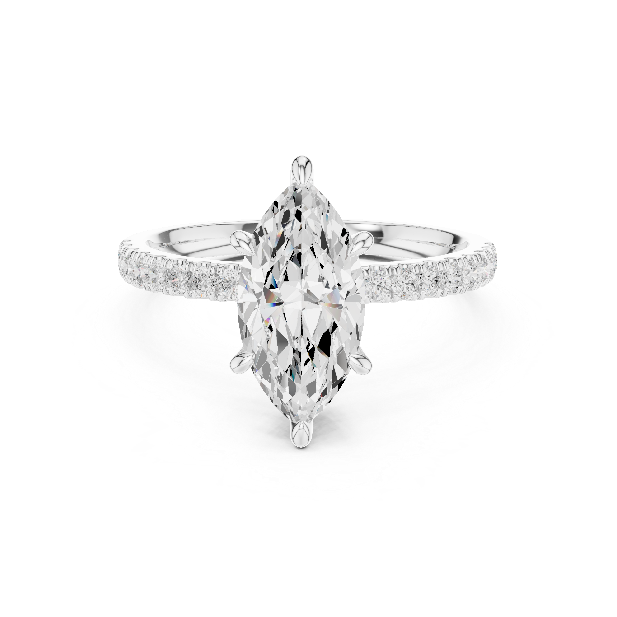 Marquise Majesty Pavé Diamond Engagement Ring