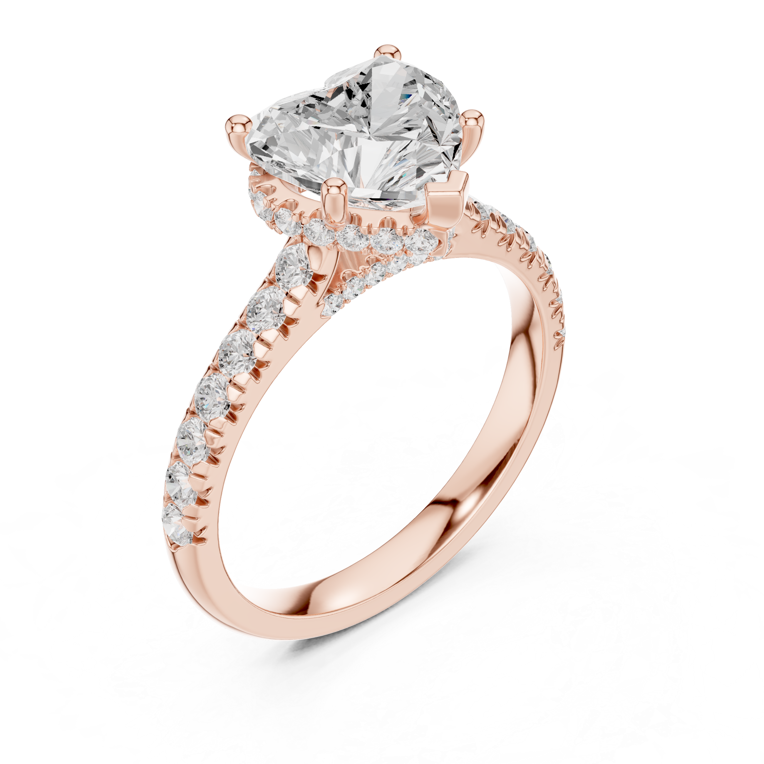 Everheart Heart-Cut Diamond Solitaire Engagement Ring