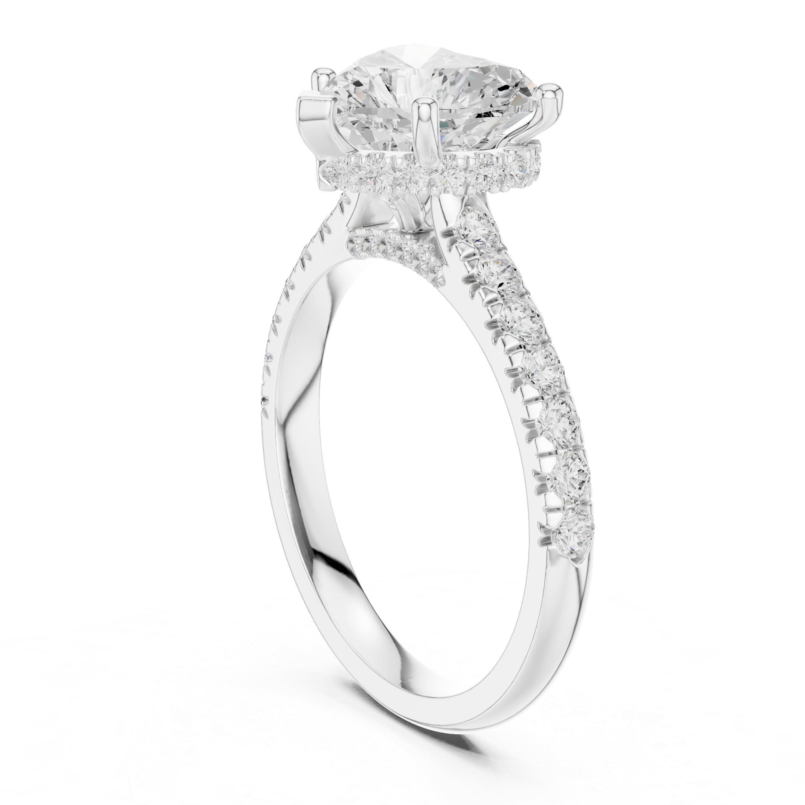 Everheart Heart-Cut Diamond Solitaire Engagement Ring