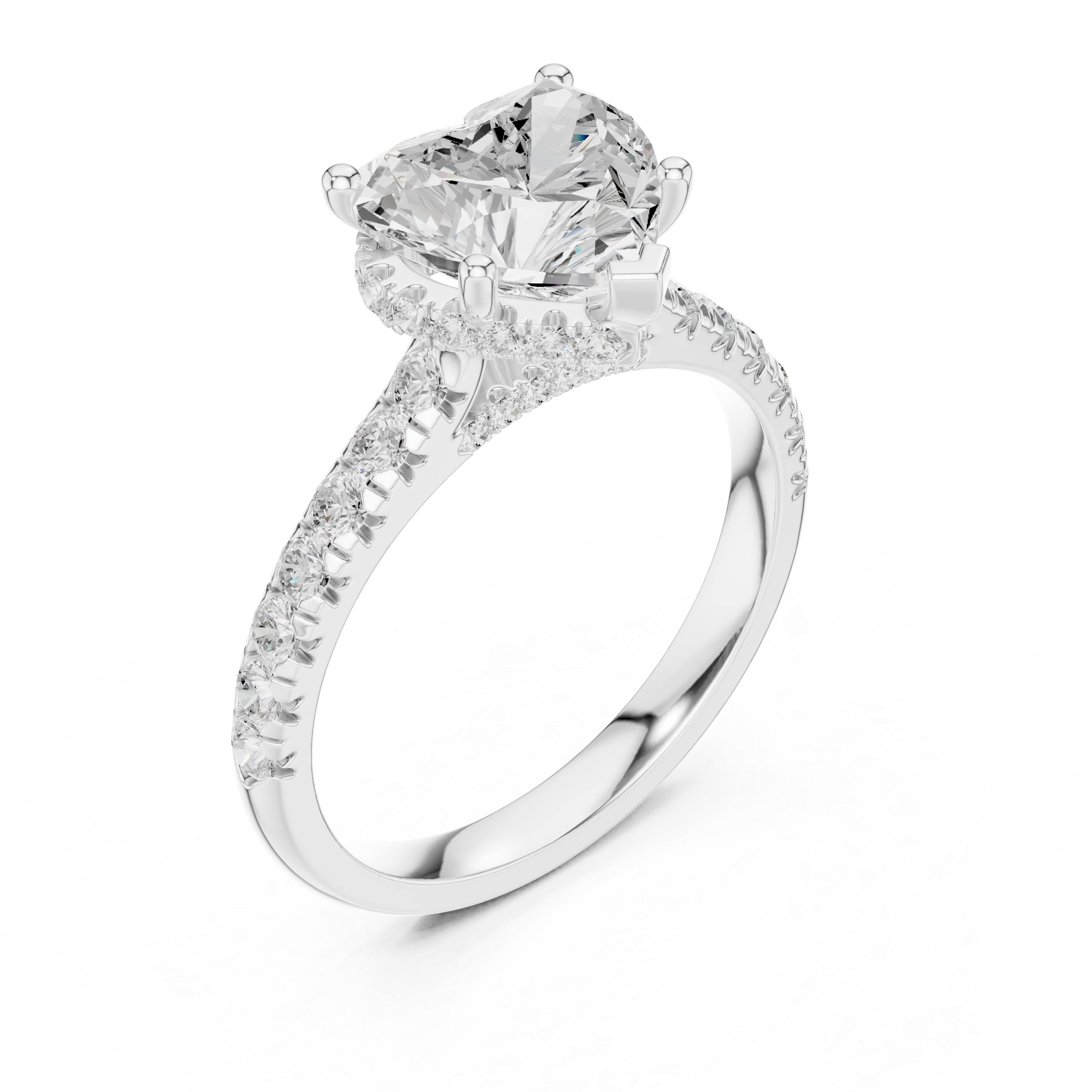 Everheart Heart-Cut Diamond Solitaire Engagement Ring