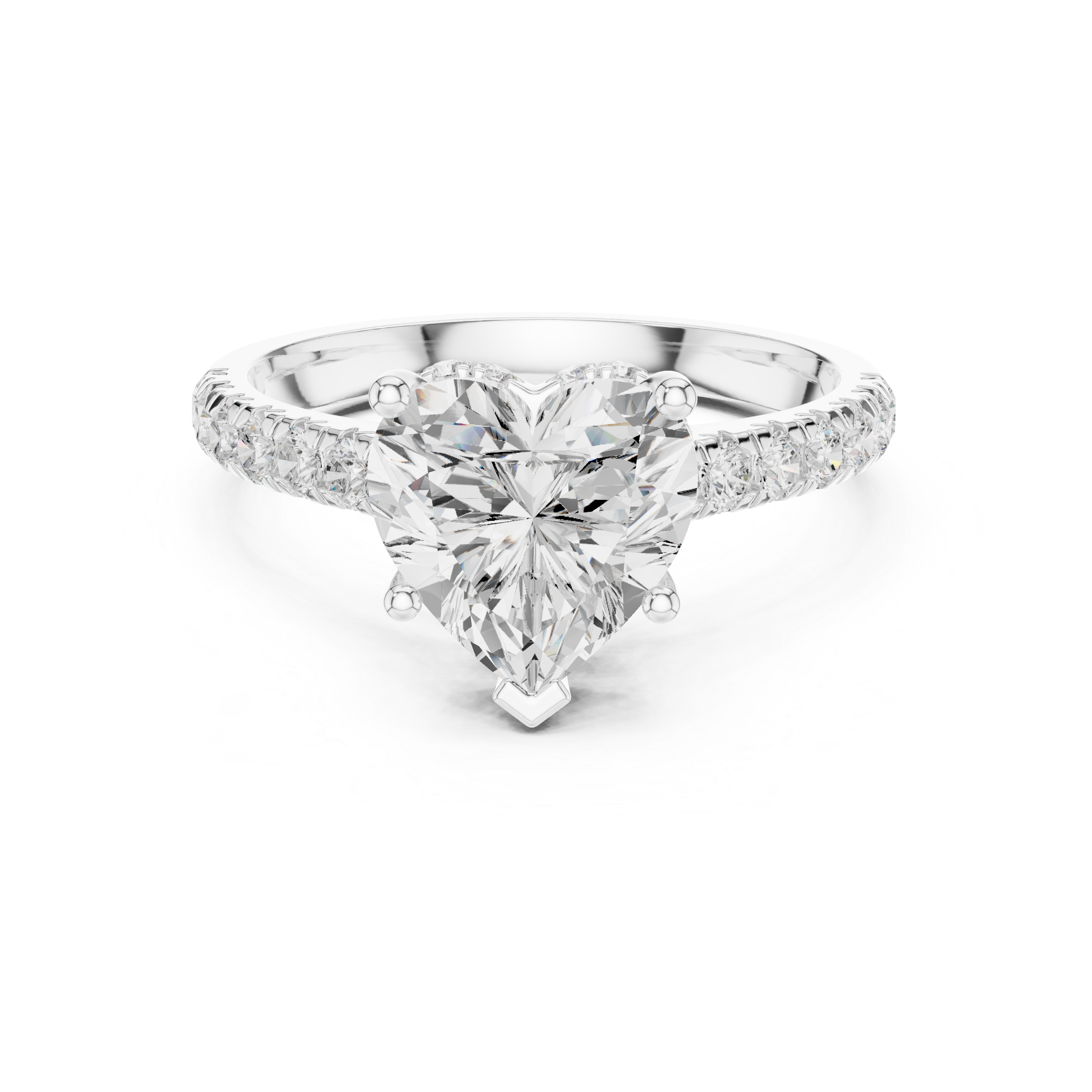 Everheart Heart-Cut Diamond Solitaire Engagement Ring