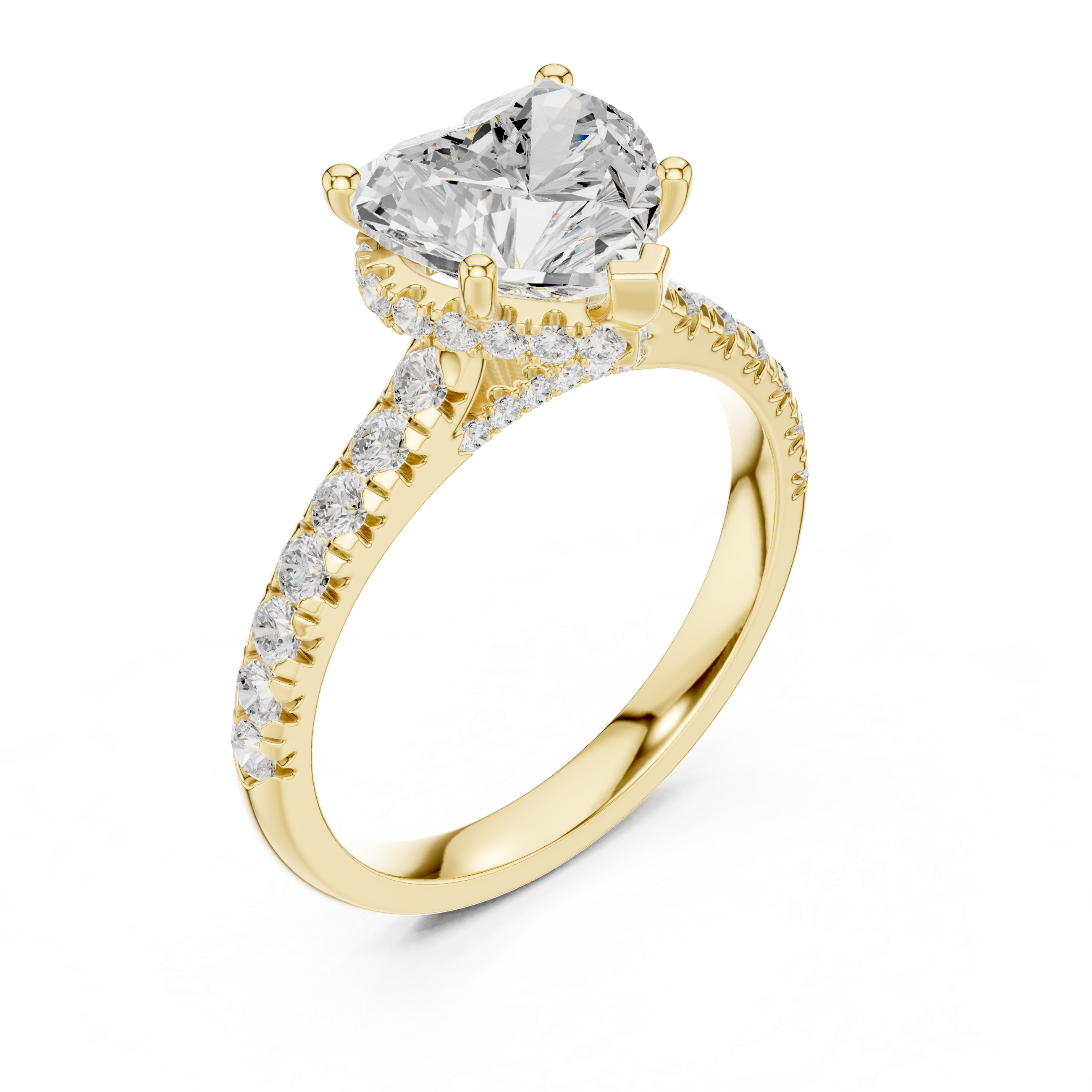 Everheart Heart-Cut Diamond Solitaire Engagement Ring
