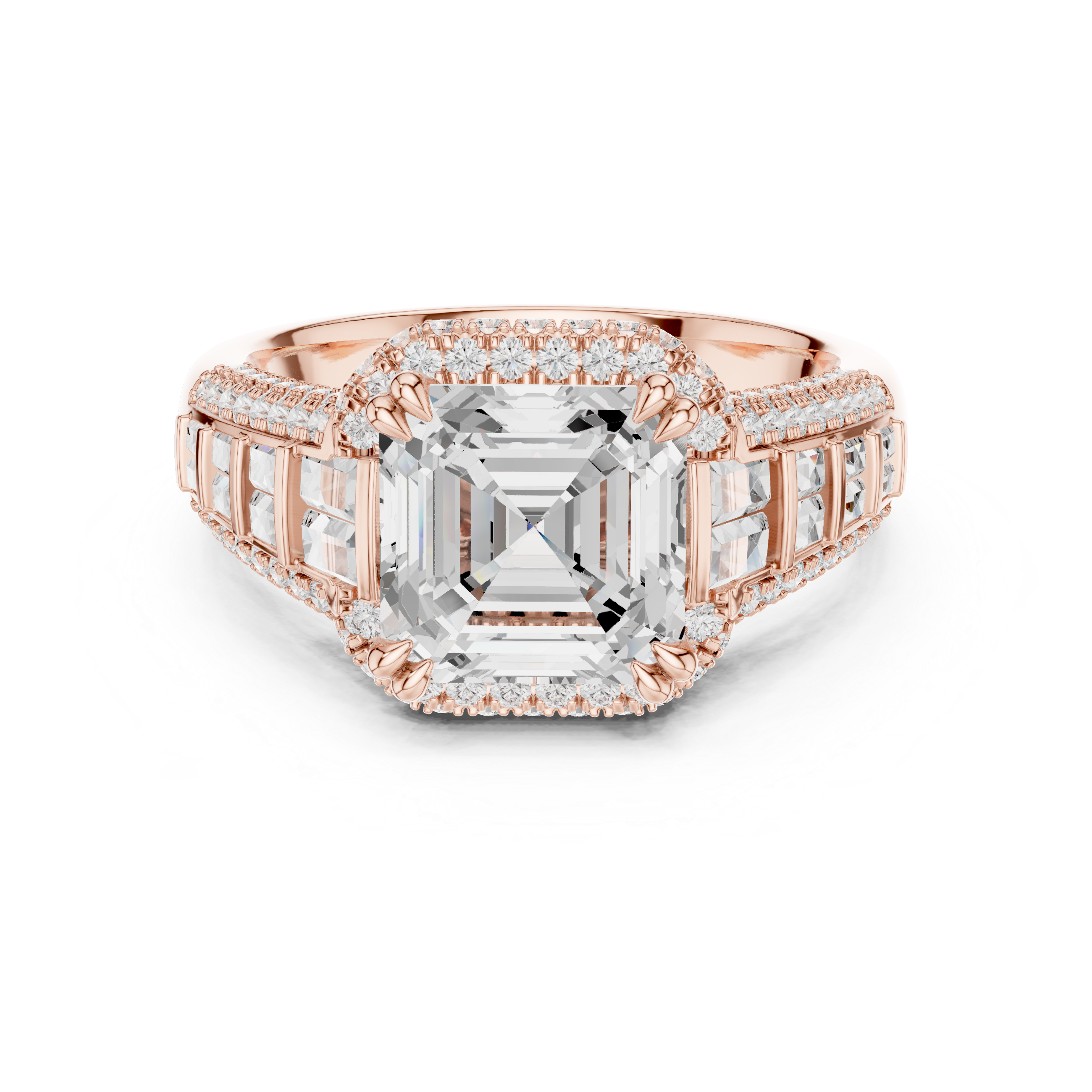 Imperium Asscher-Cut Diamond Halo Engagement Ring