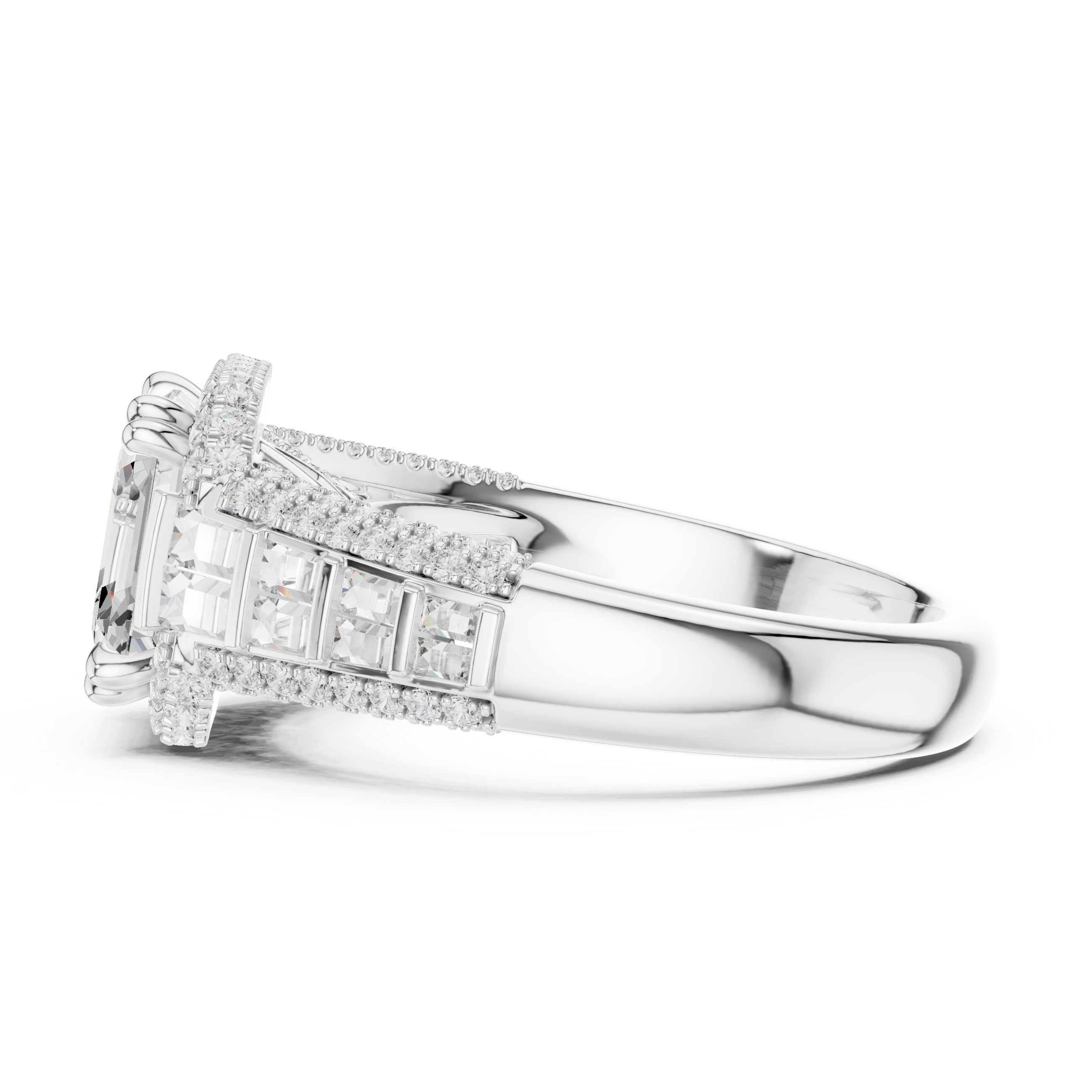 Imperium Asscher-Cut Diamond Halo Engagement Ring
