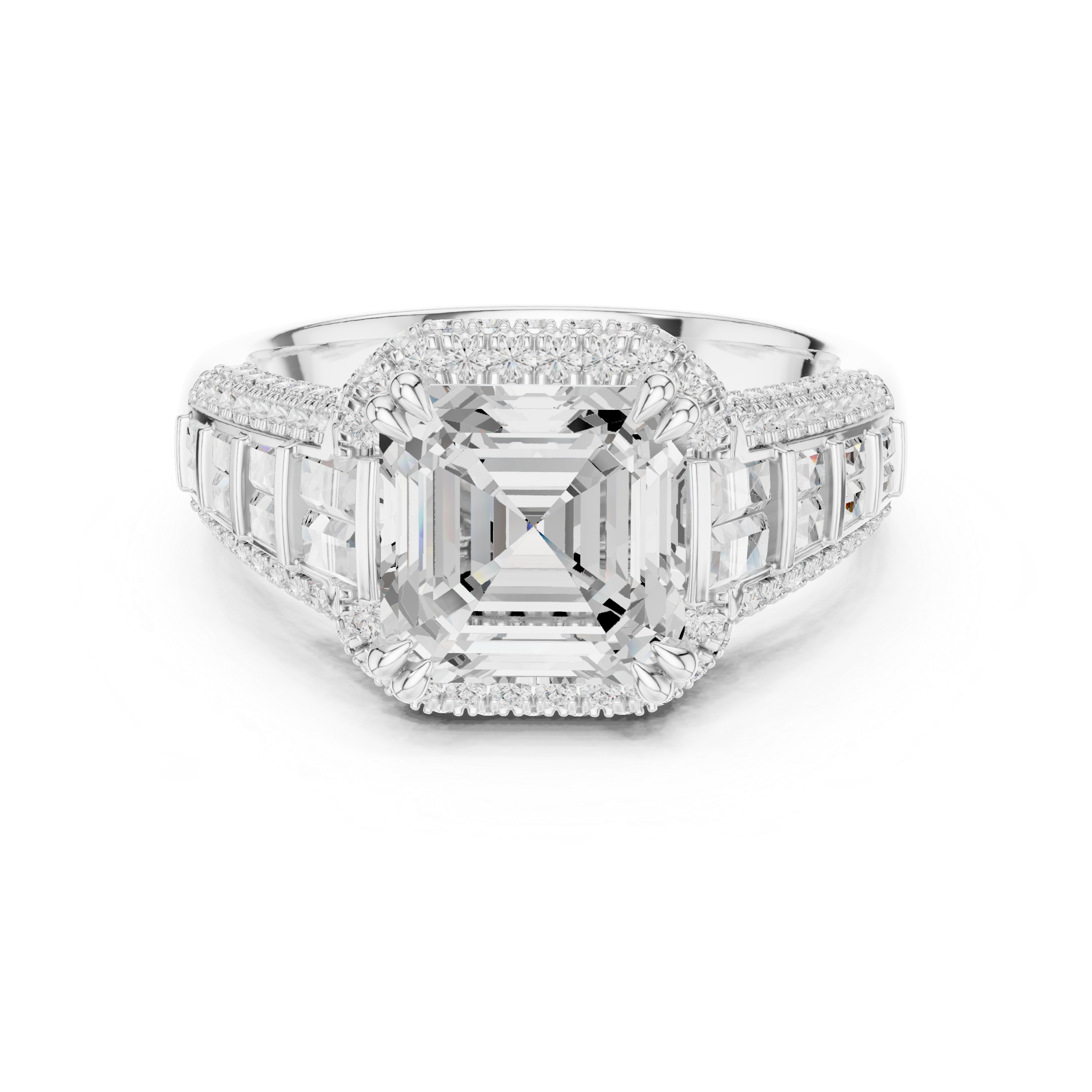 Imperium Asscher-Cut Diamond Halo Engagement Ring