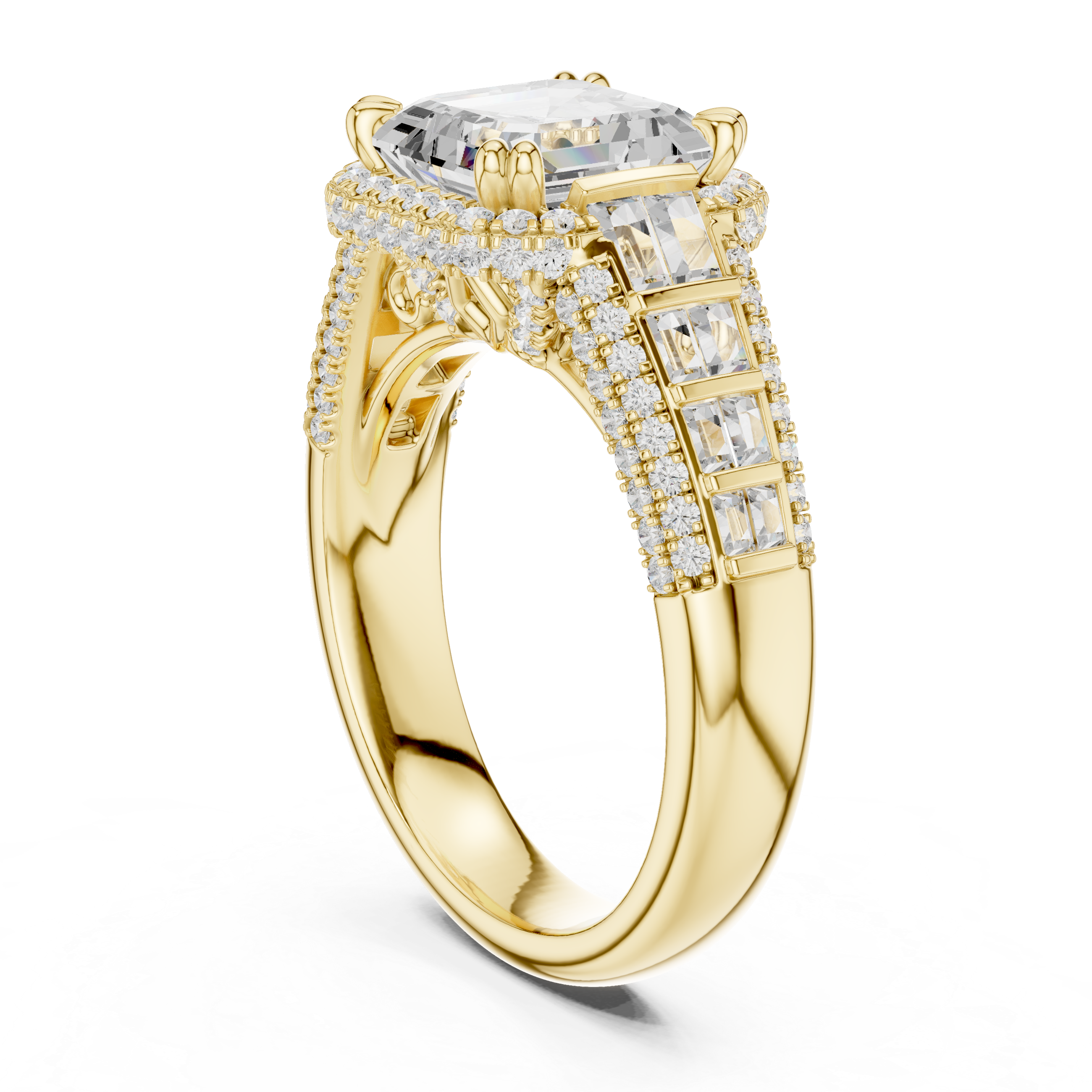 Imperium Asscher-Cut Diamond Halo Engagement Ring