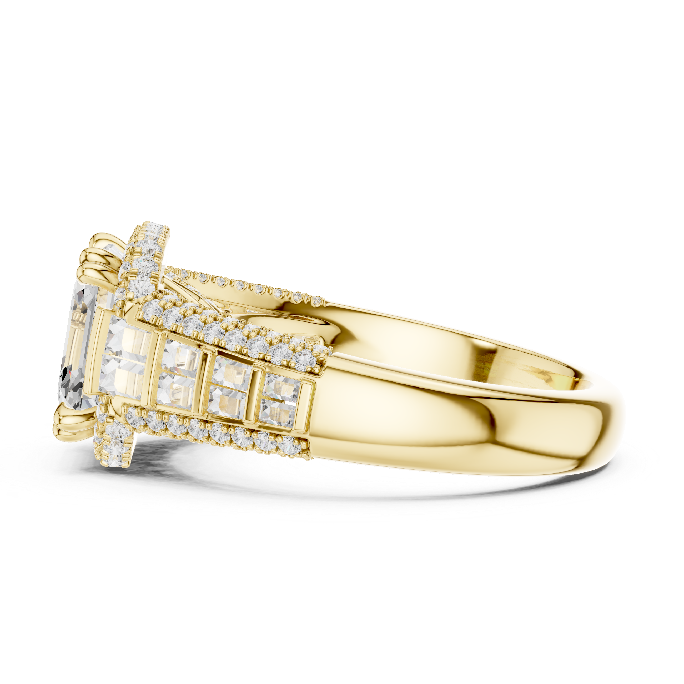 Imperium Asscher-Cut Diamond Halo Engagement Ring