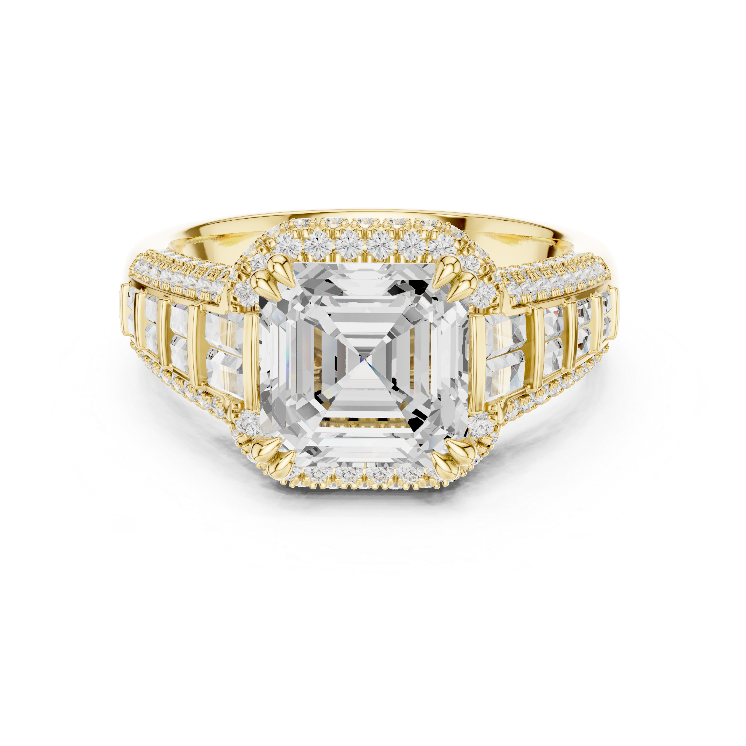 Imperium Asscher-Cut Diamond Halo Engagement Ring