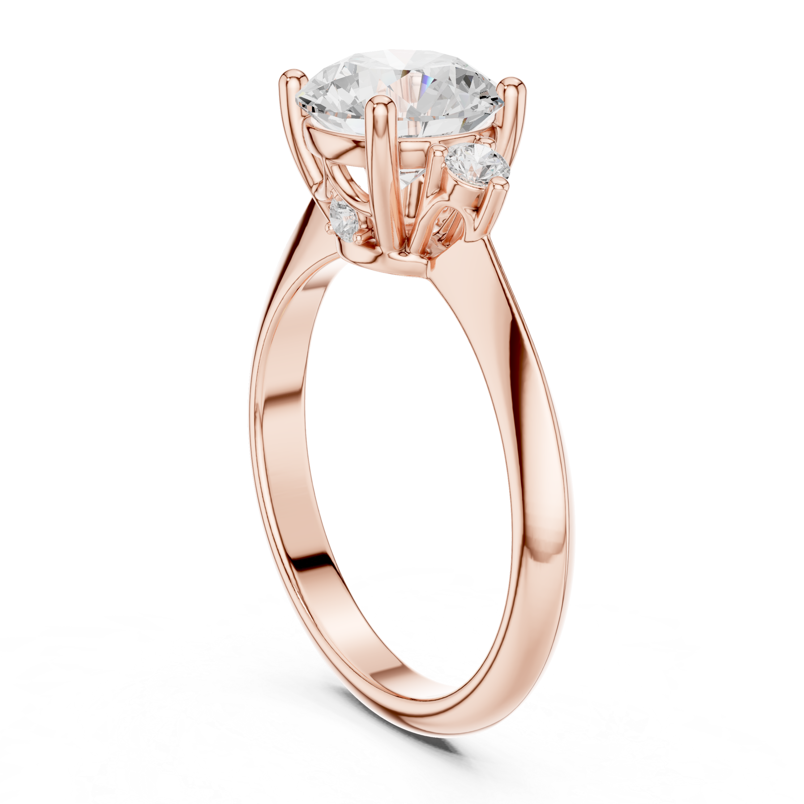 2 Ct Round Diamond Three Stone Engagement