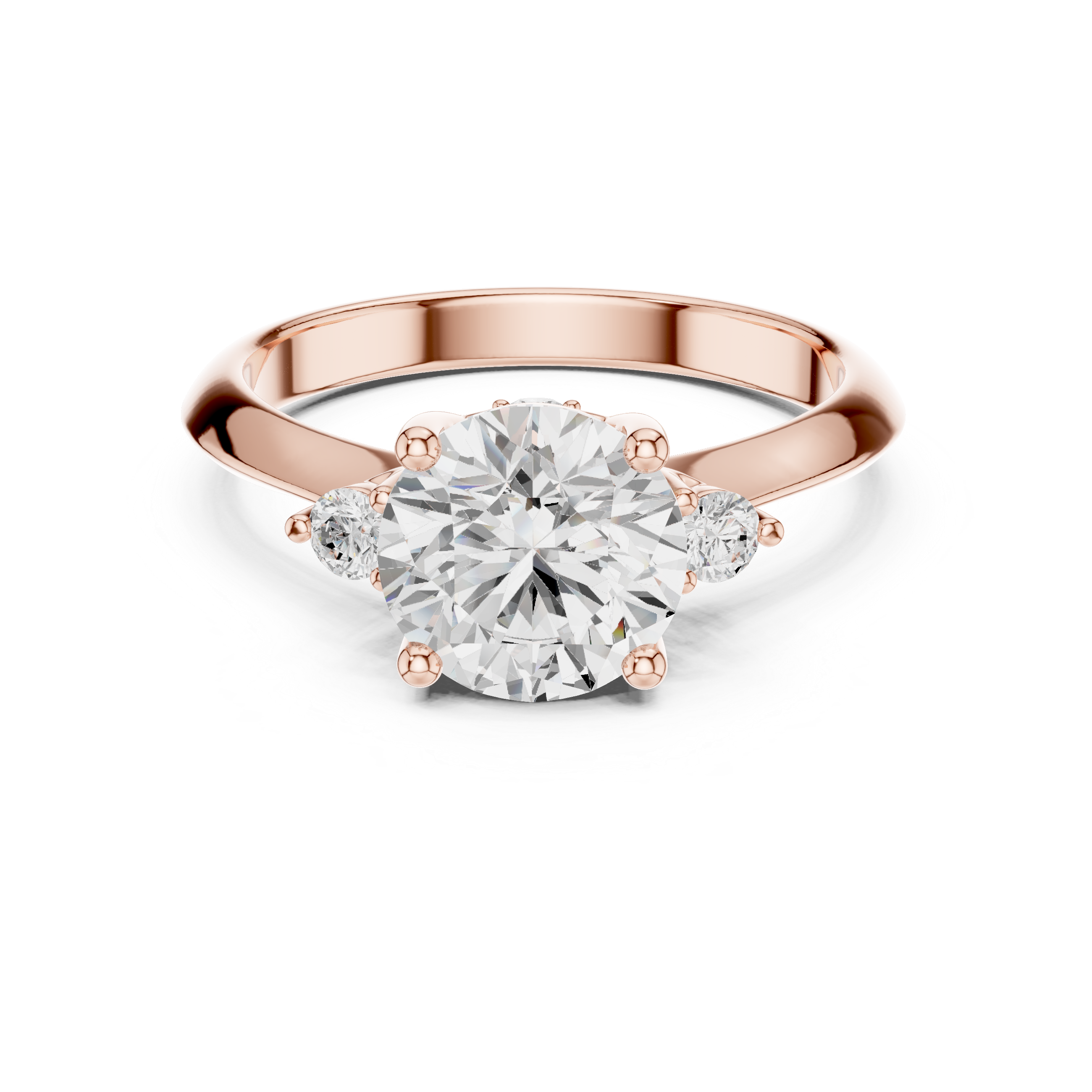 2 Ct Round Diamond Three Stone Engagement
