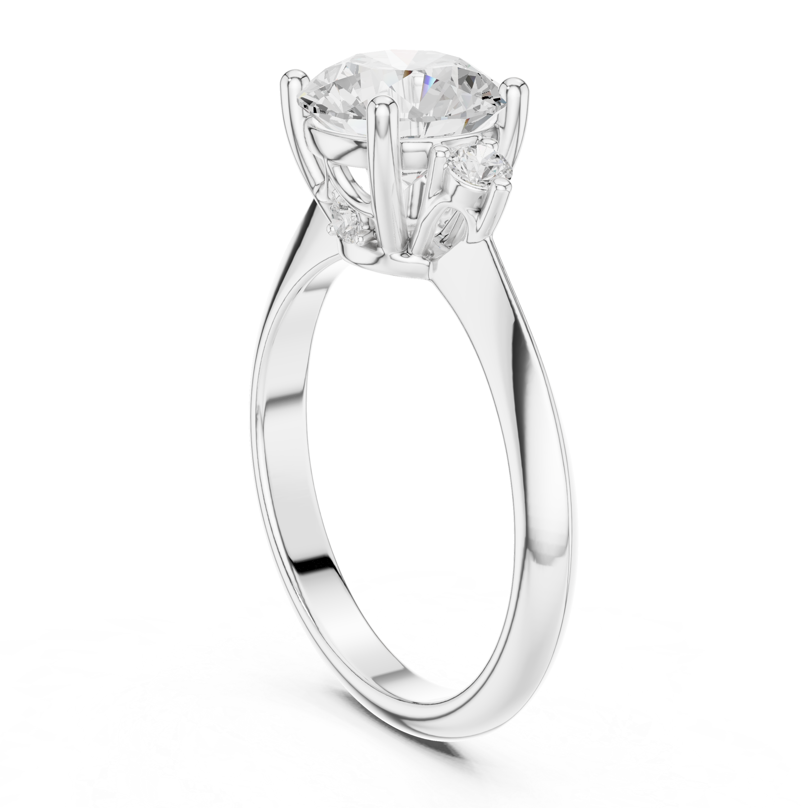 2 Ct Round Diamond Three Stone Engagement