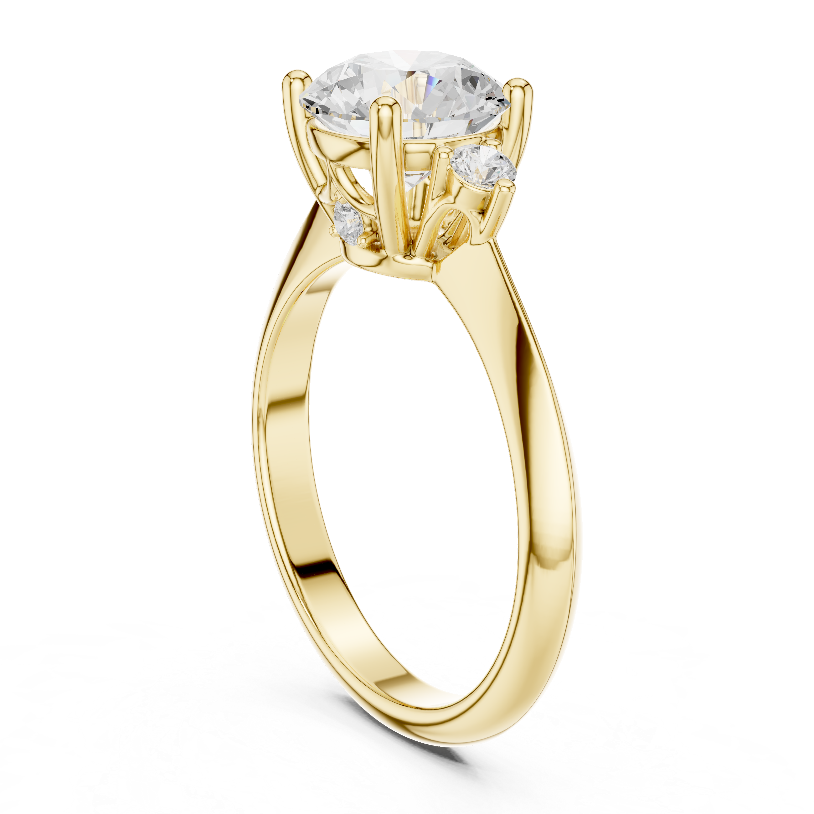 2 Ct Round Diamond Three Stone Engagement