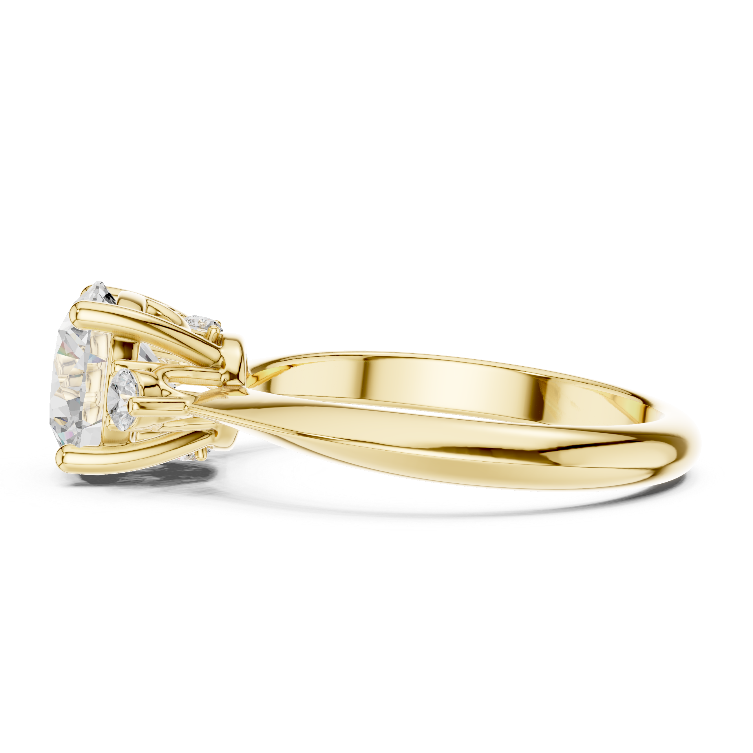 2 Ct Round Diamond Three Stone Engagement