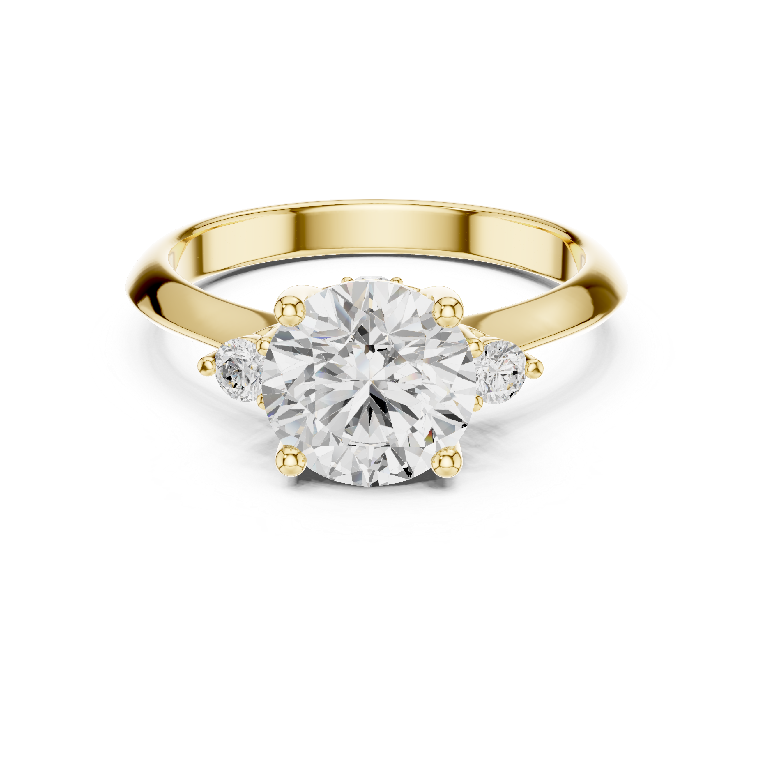 2 Ct Round Diamond Three Stone Engagement