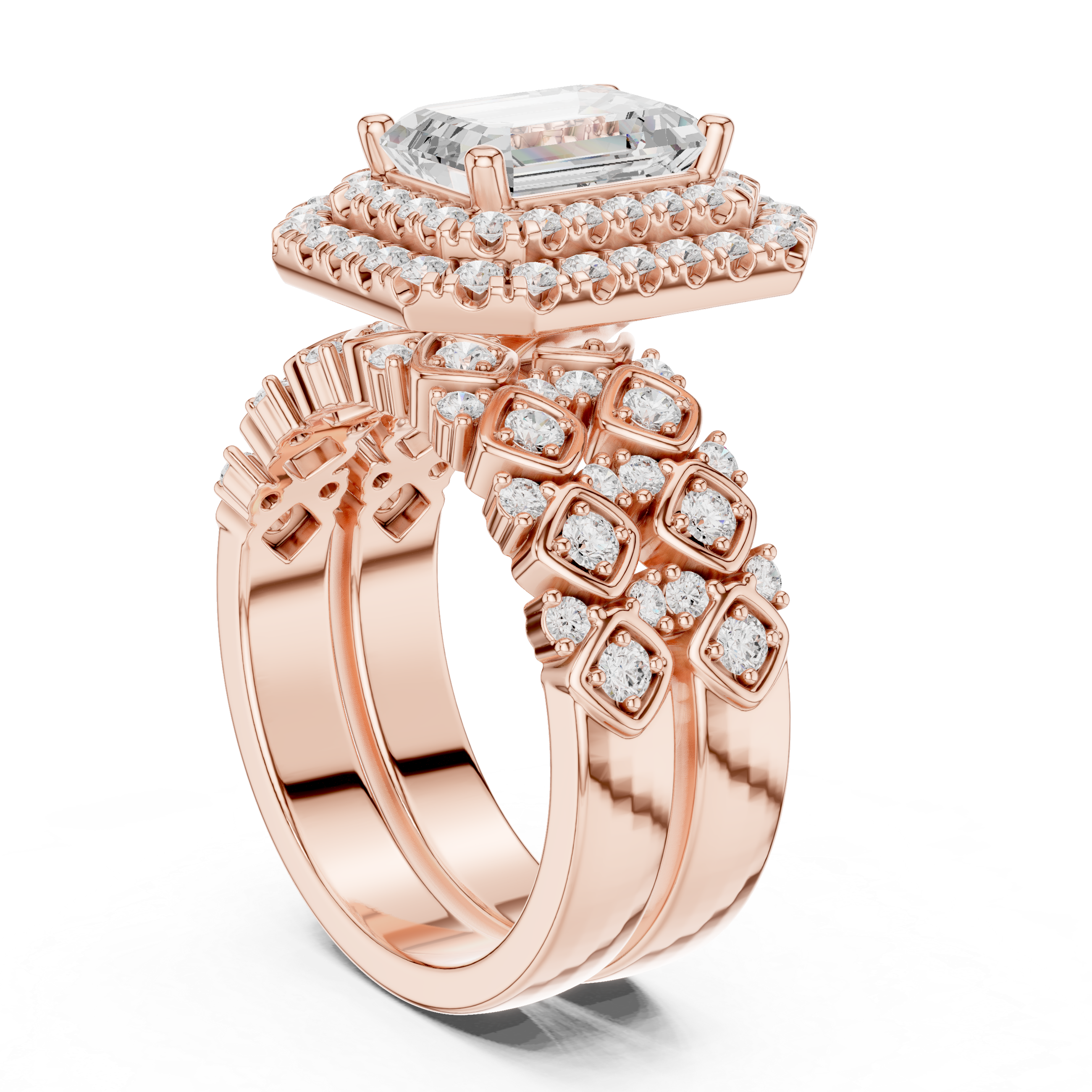 Imperial Halo Emerald Cut Diamond Ring