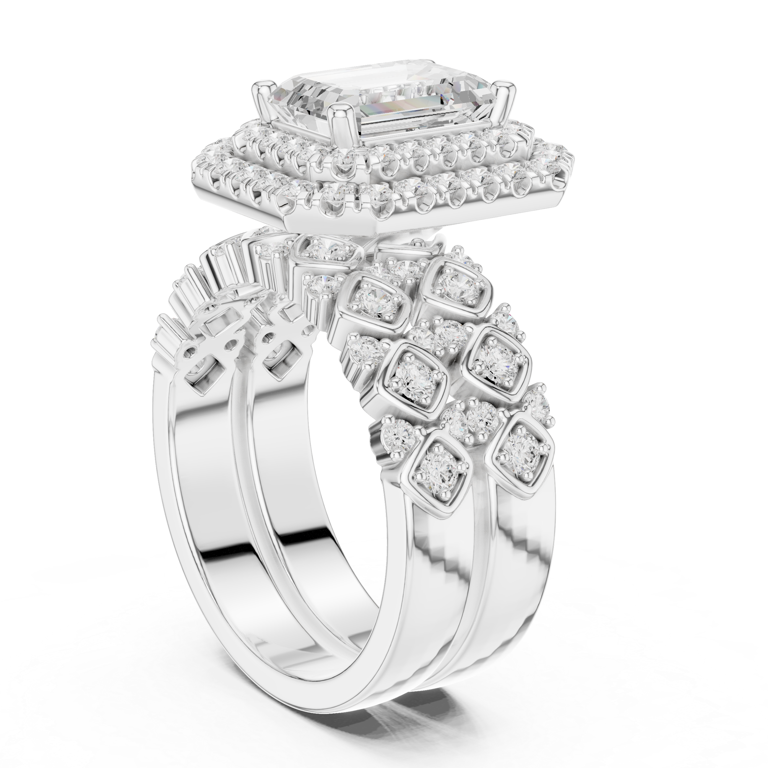 Imperial Halo Emerald Cut Diamond Ring
