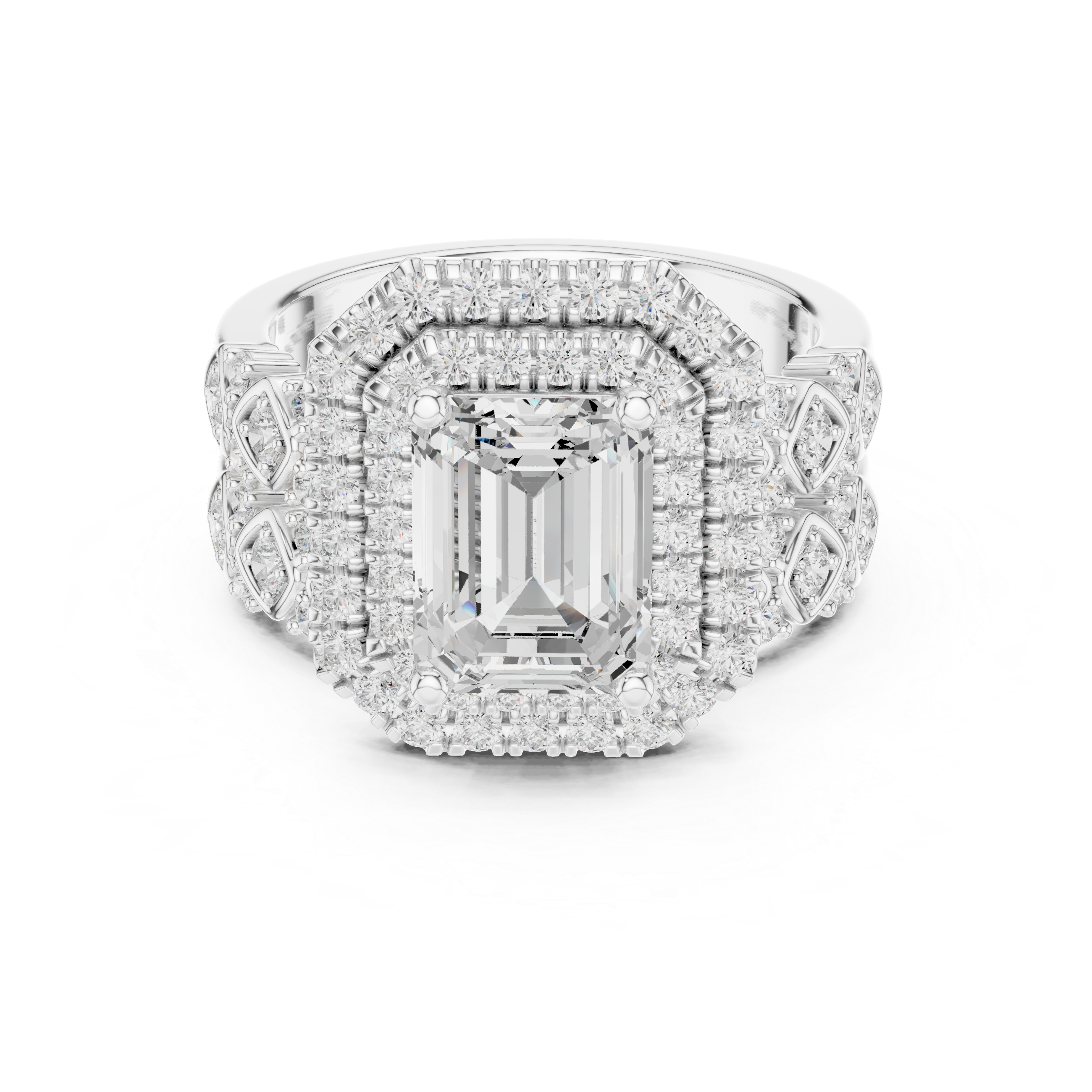 Imperial Halo Emerald Cut Diamond Ring