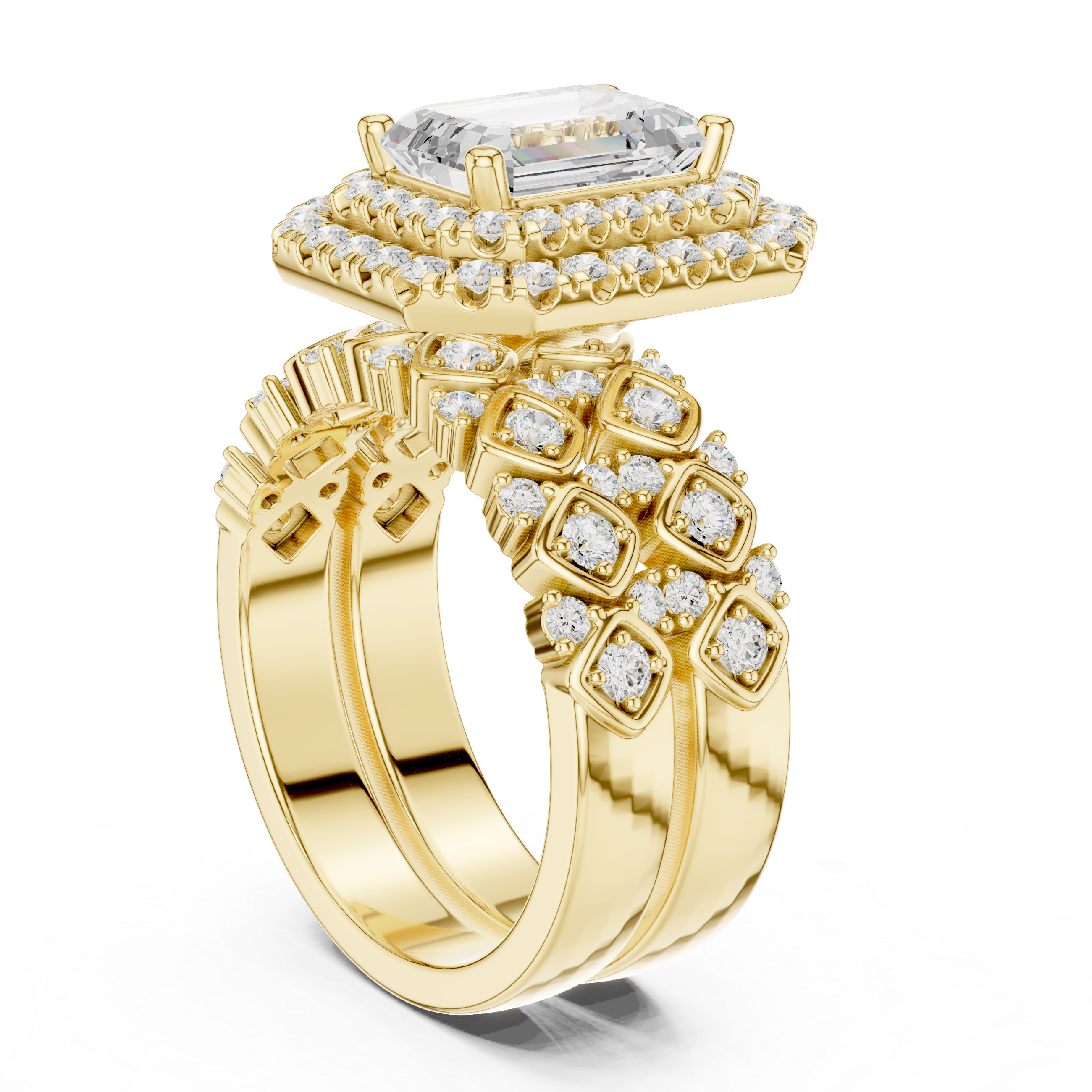 Imperial Halo Emerald Cut Diamond Ring
