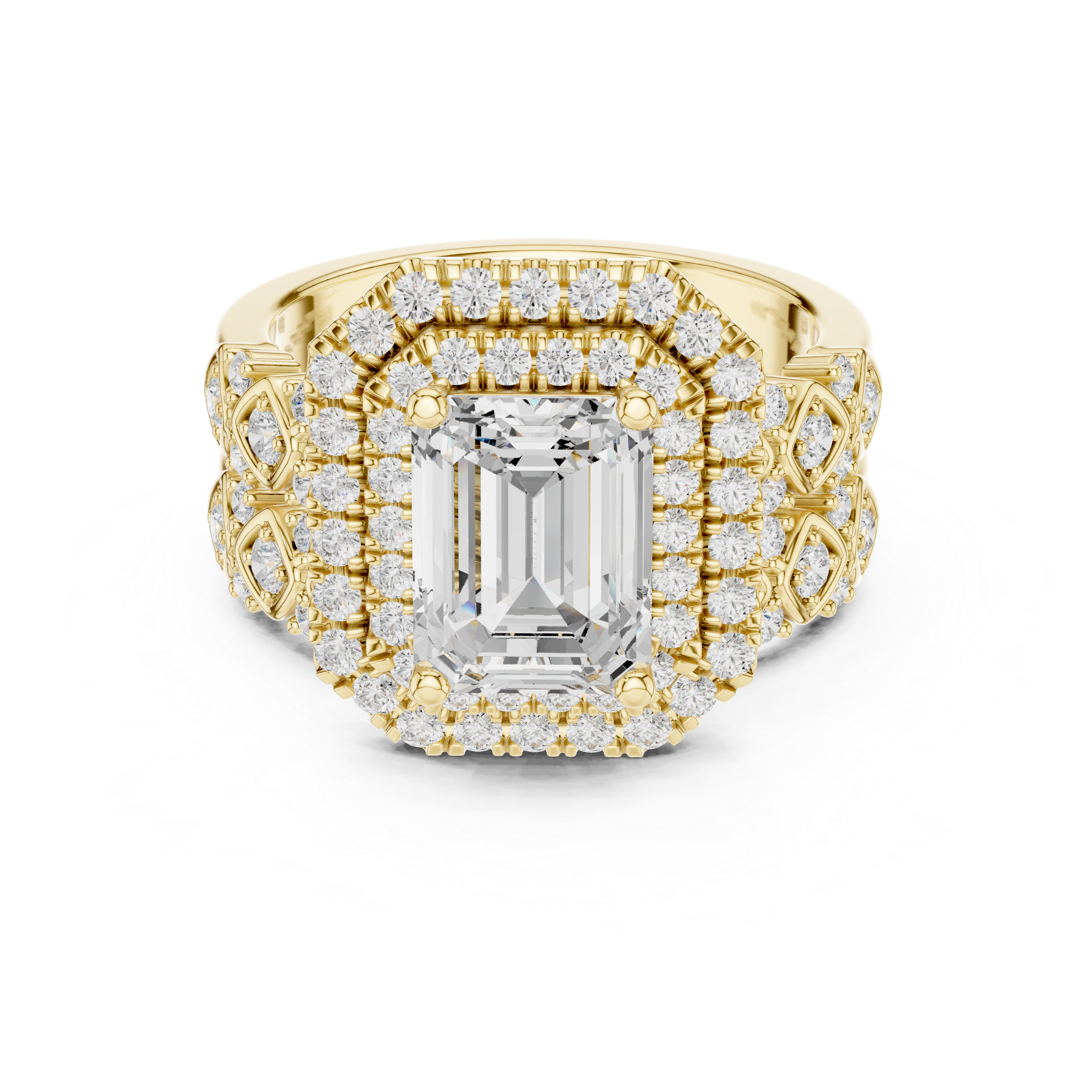 Imperial Halo Emerald Cut Diamond Ring