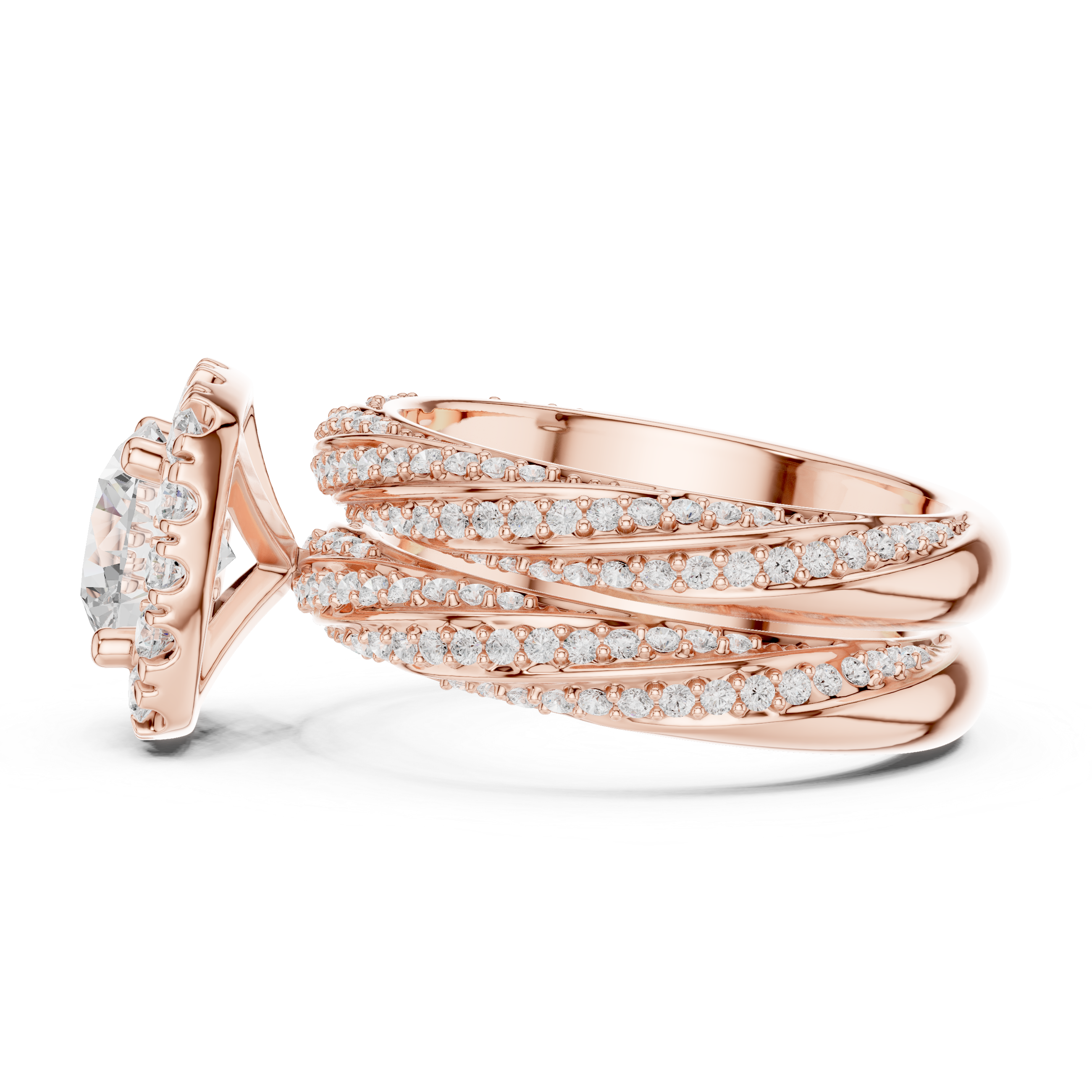 Royal Embrace Round Diamond Halo Engagement Ring