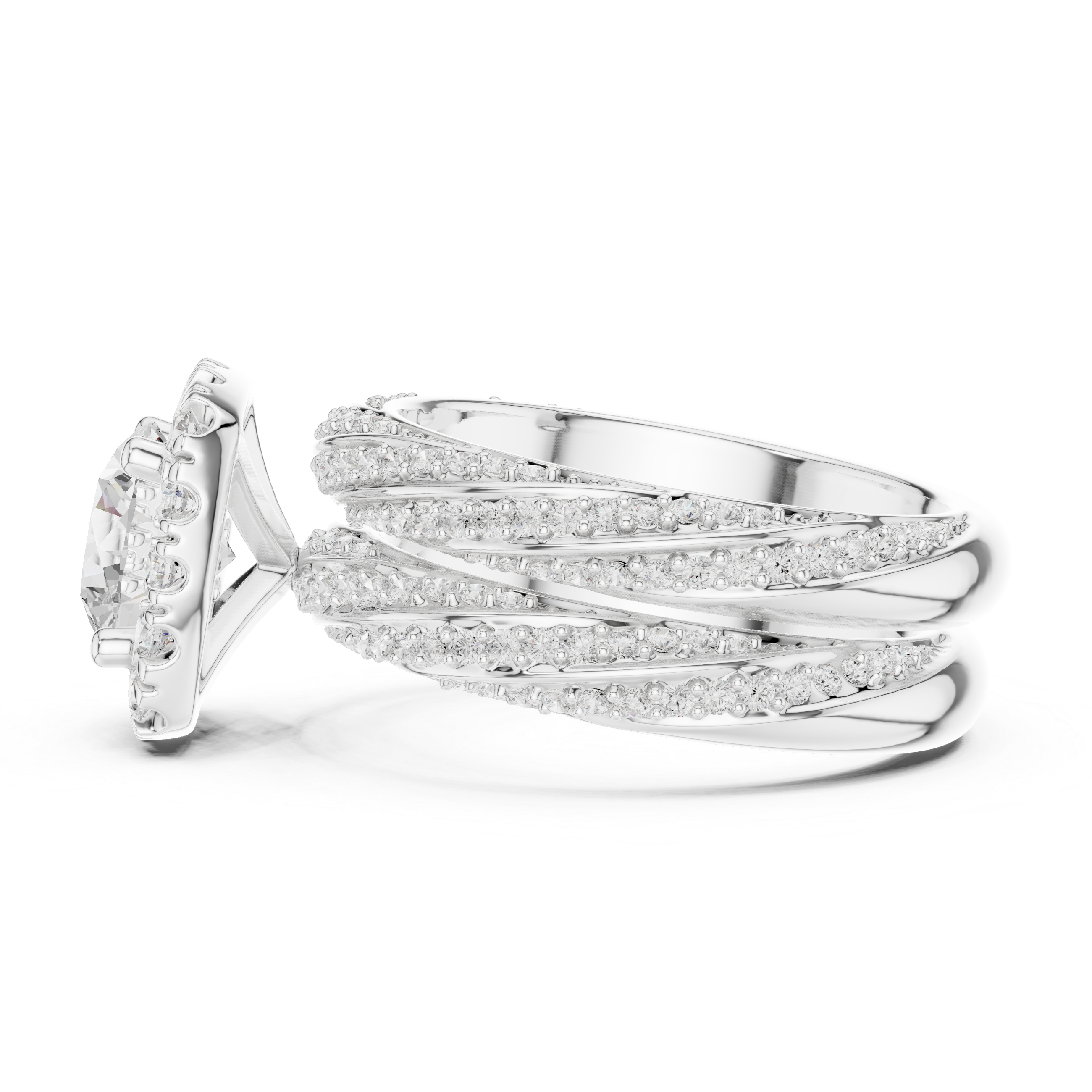Royal Embrace Round Diamond Halo Engagement Ring