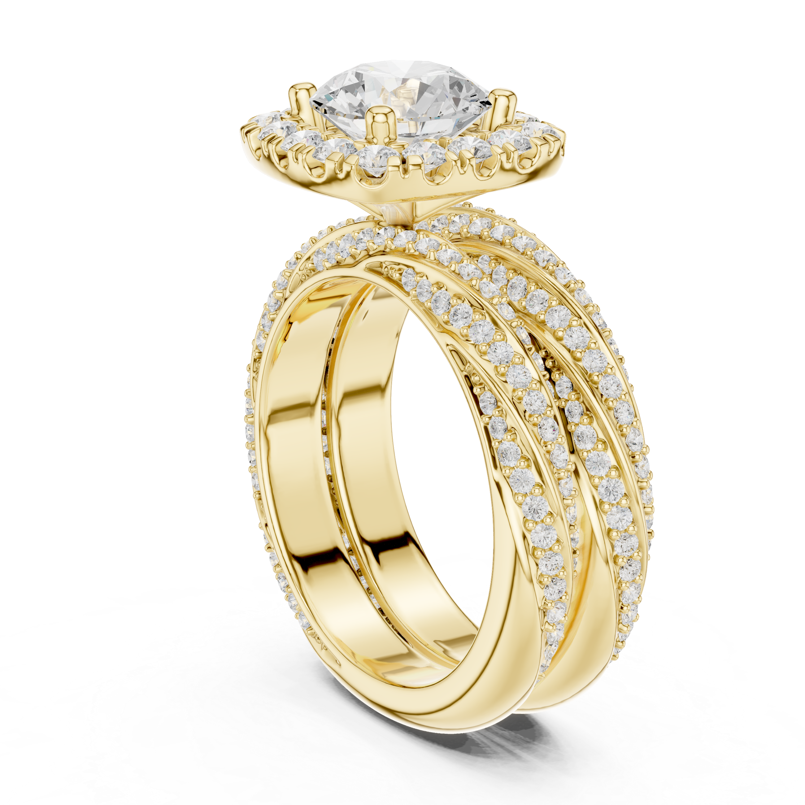 Royal Embrace Round Diamond Halo Engagement Ring