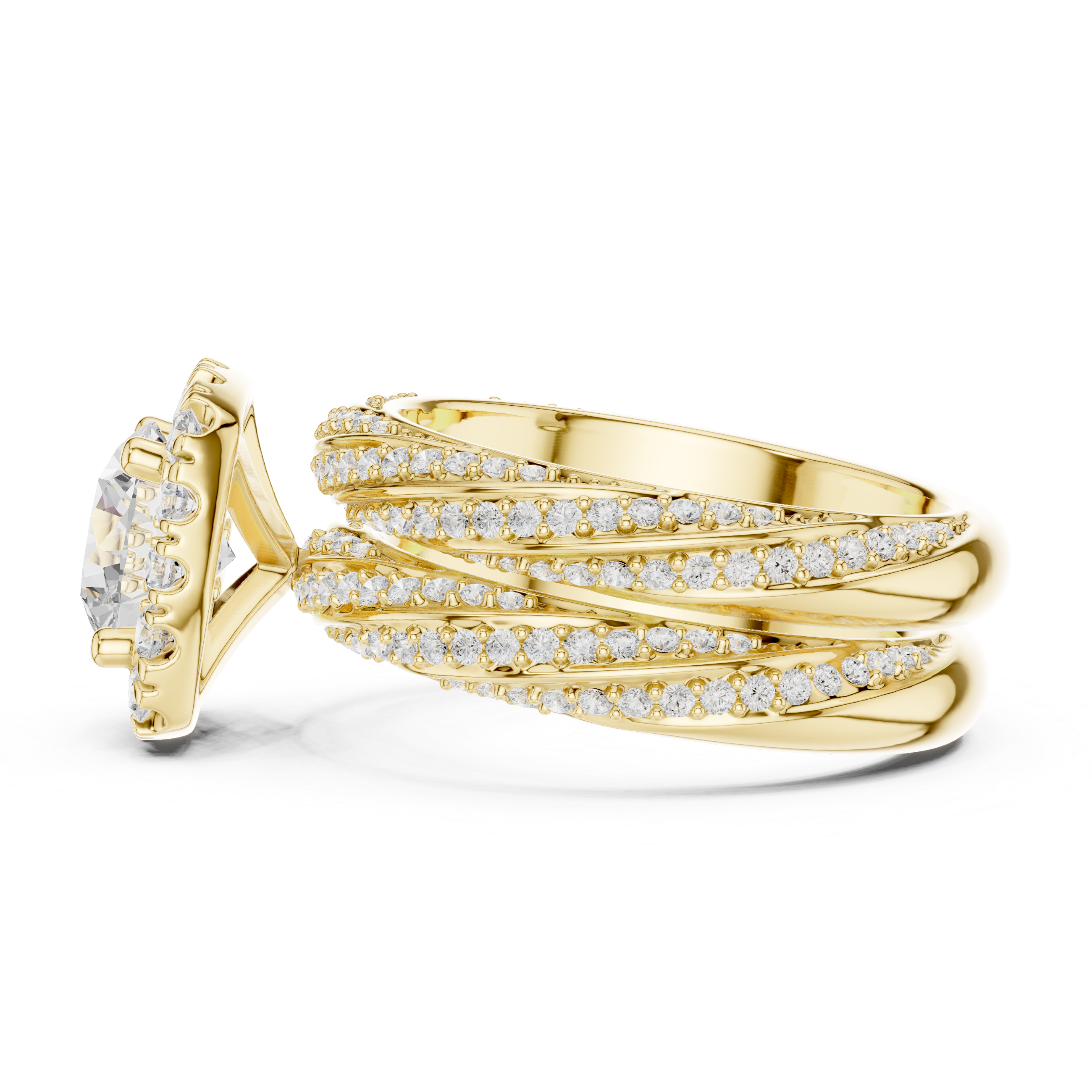 Royal Embrace Round Diamond Halo Engagement Ring