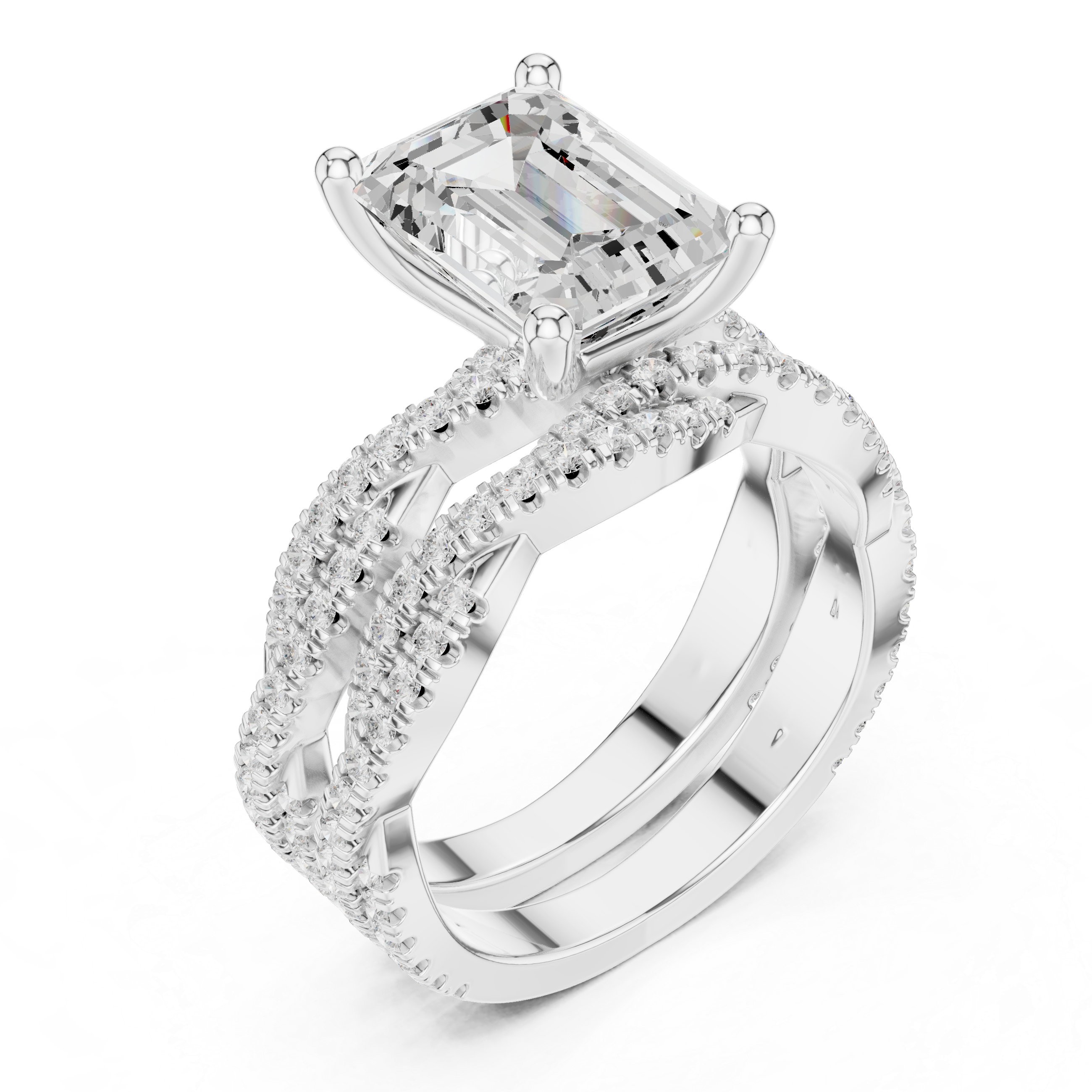 Elysian Split Emerald Ring