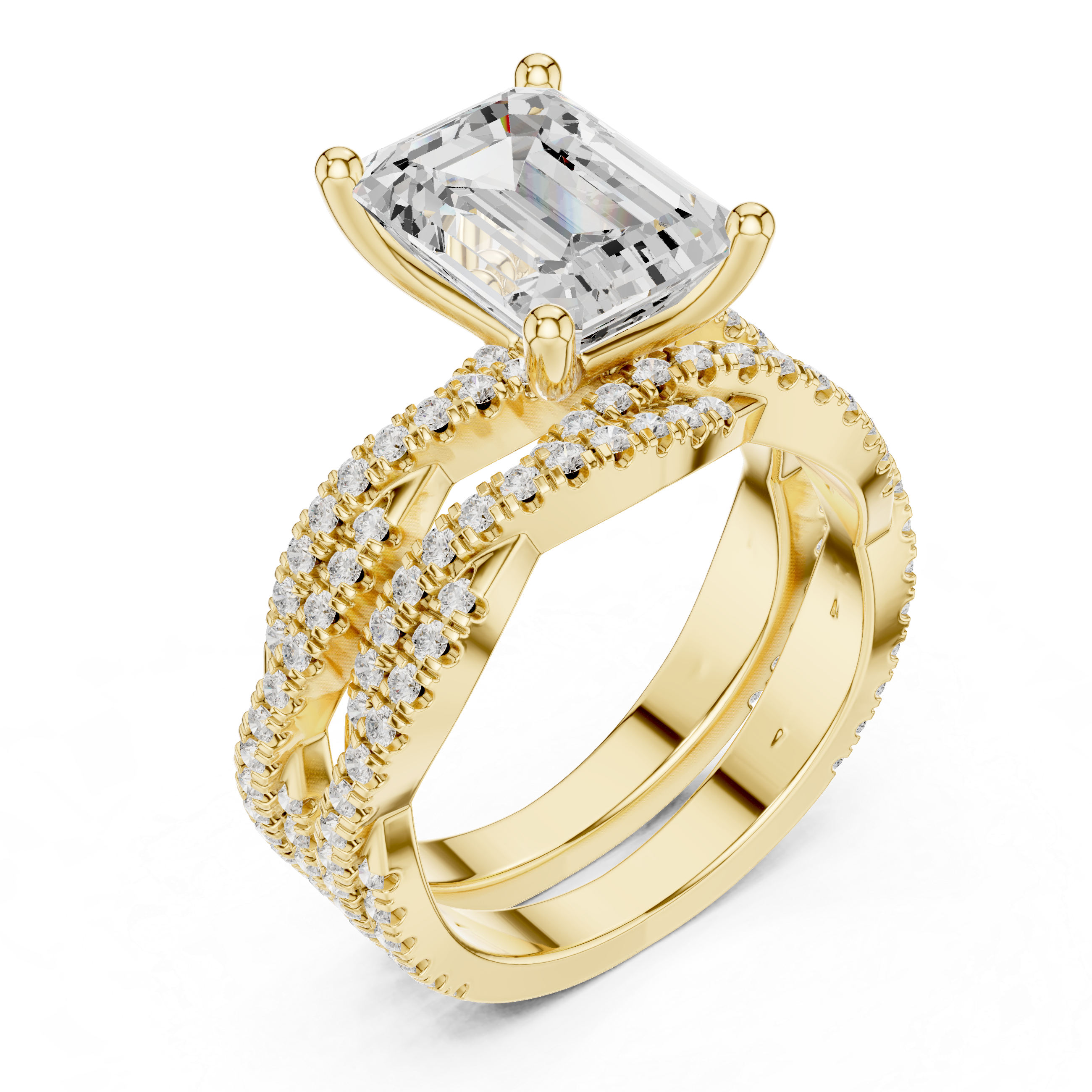 Elysian Split Emerald Ring